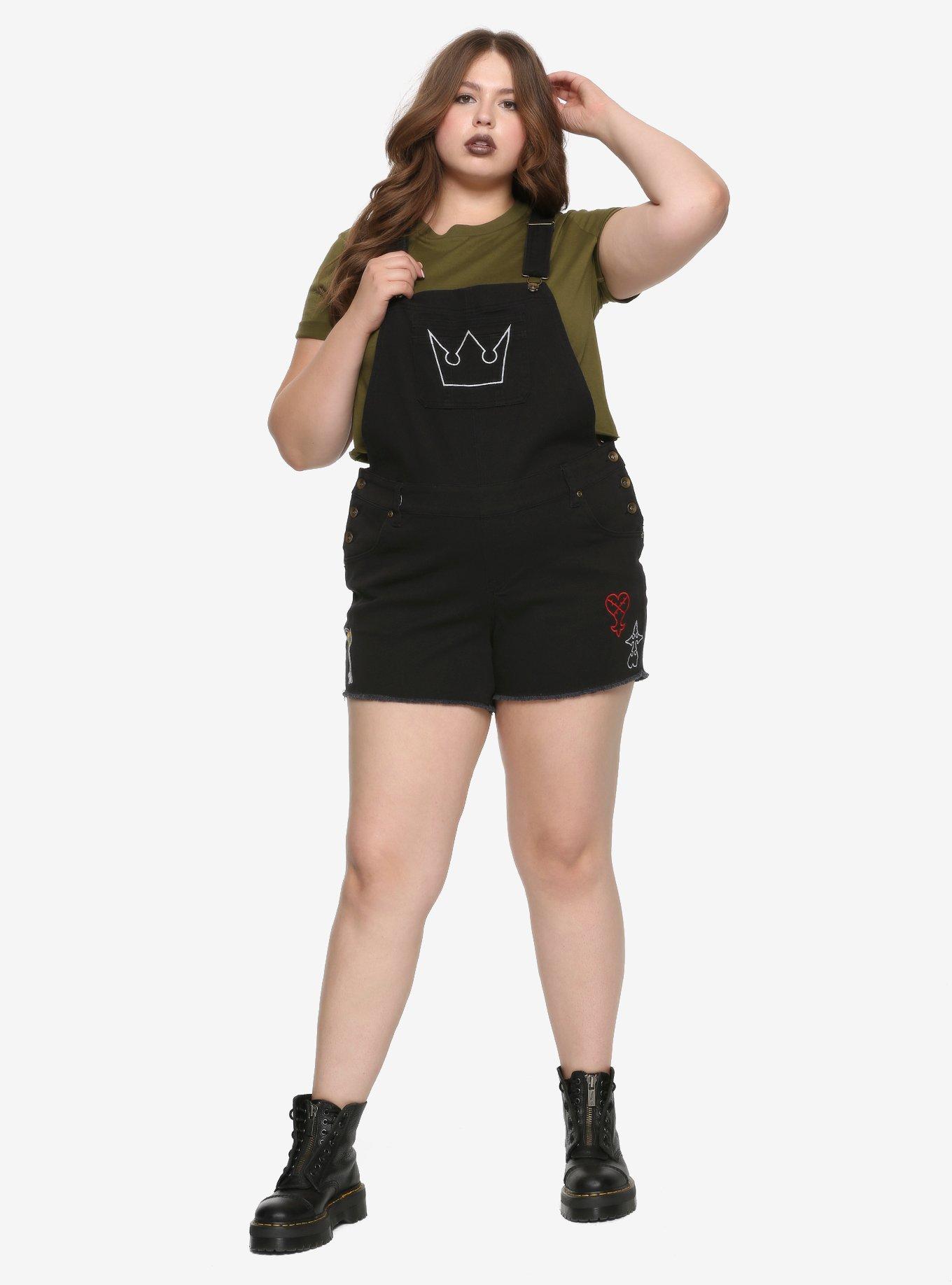 Disney Kingdom Hearts III Symbols Shortalls Plus Size Hot Topic Exclusive, BLACK, alternate