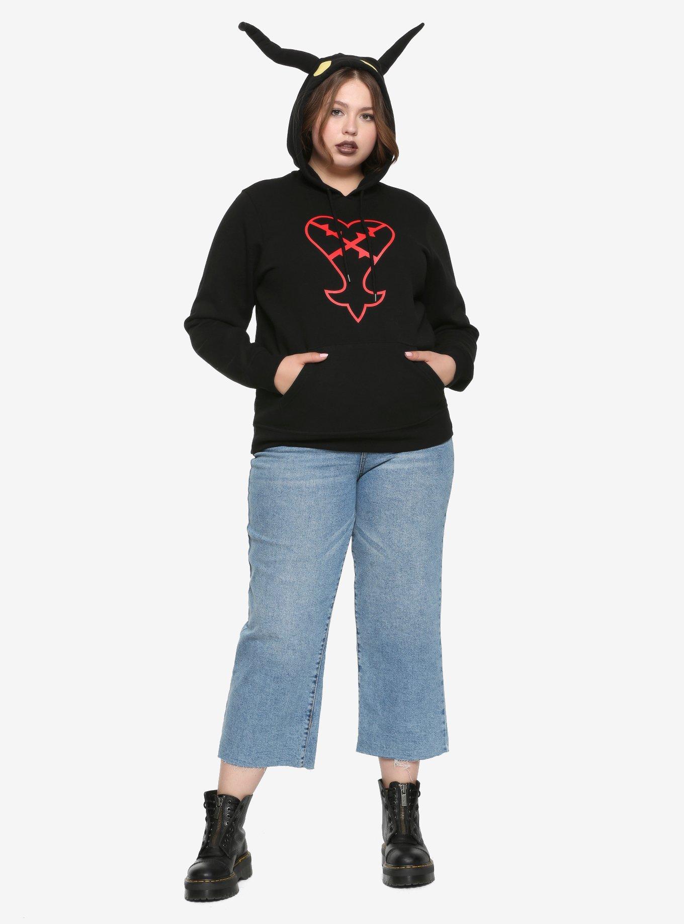 Disney Kingdom Hearts III Heartless Shadow Girls Hoodie Plus Size Hot Topic Exclusive, RED, alternate