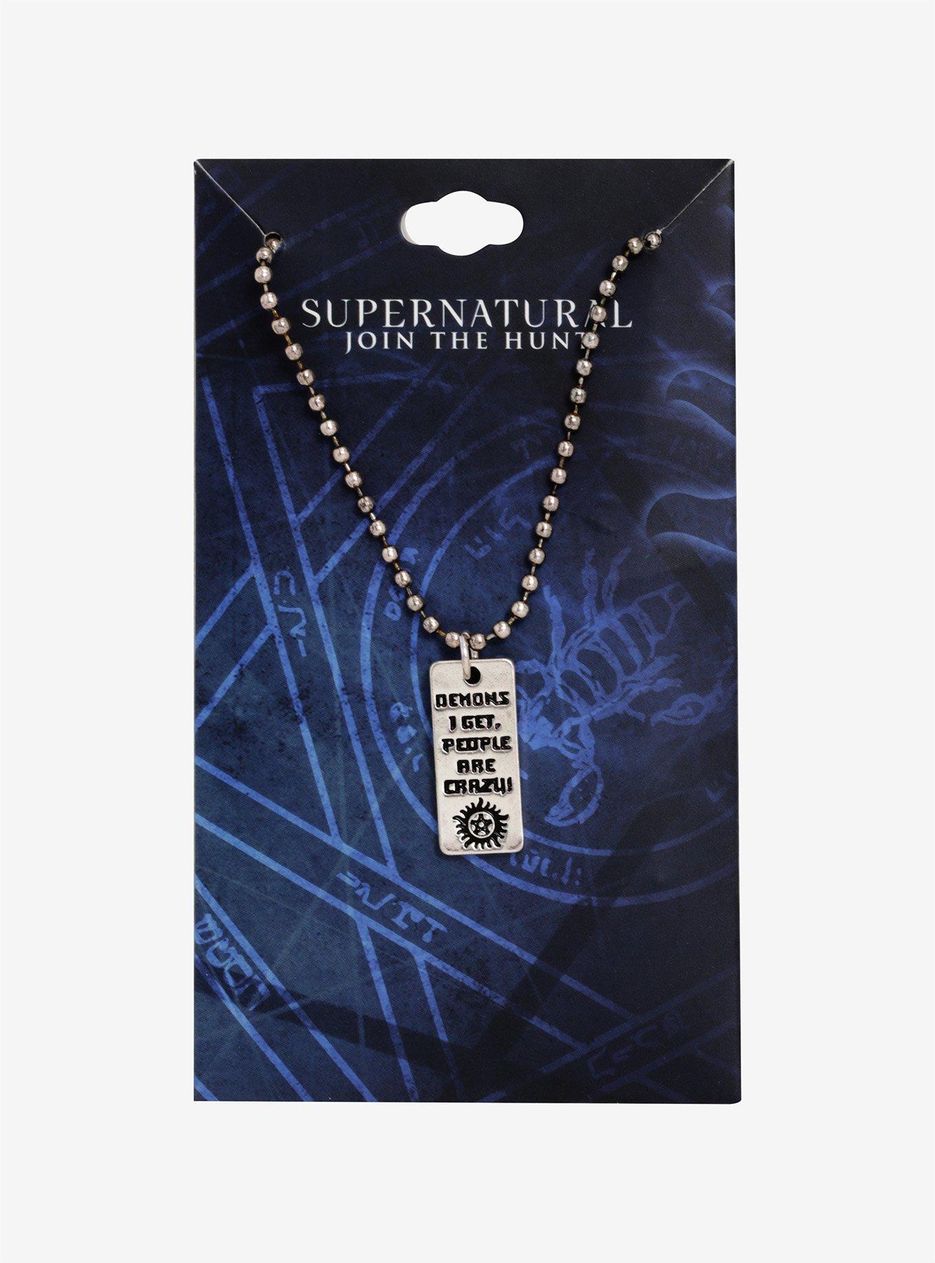 Supernatural Crazy People Tag Necklace, , alternate