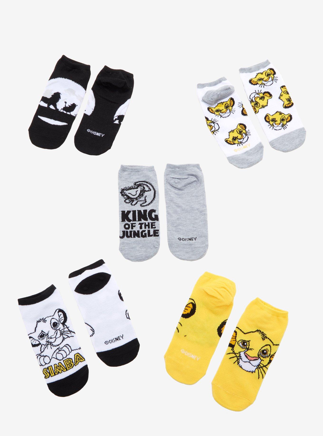 Disney The Lion King Simba No-Show Socks 5 Pair, , alternate