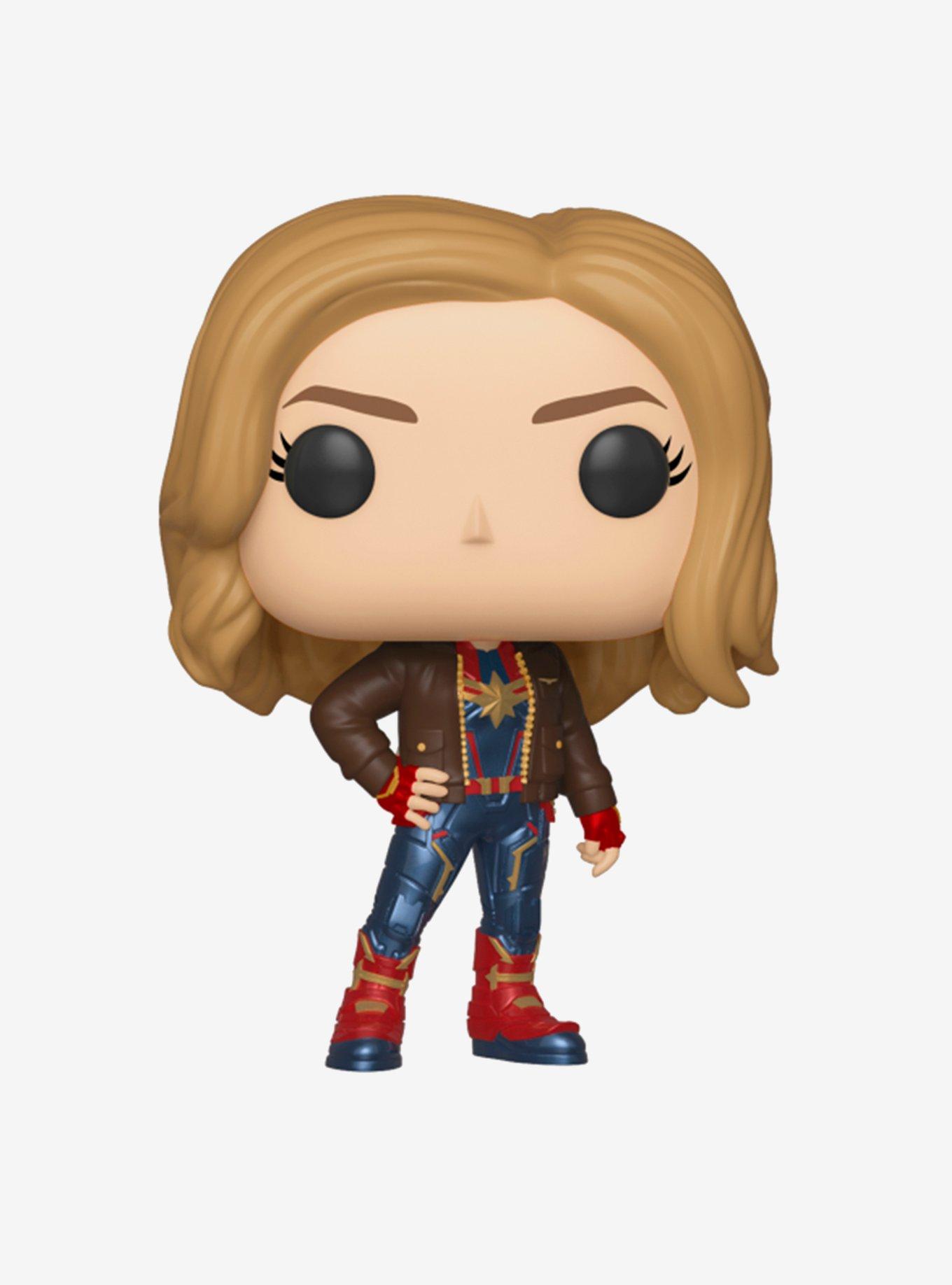 Funko Marvel Captain Marvel Pop! Movies Captain Marvel (With Jacket) Vinyl Bobble-Head Hot Topic Exclusive, , alternate