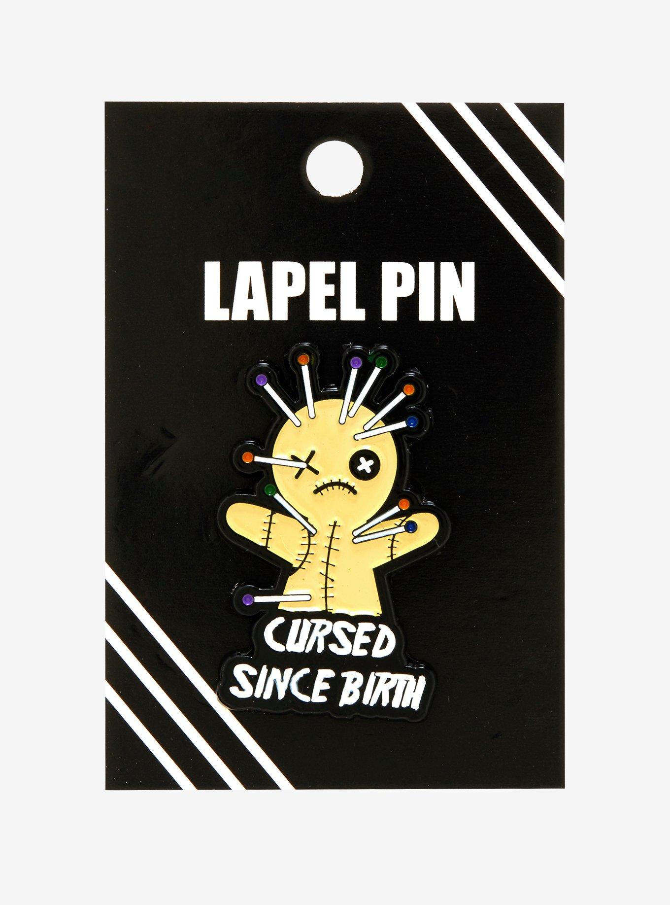 Cursed Since Birth Voodoo Doll Enamel Pin, , alternate