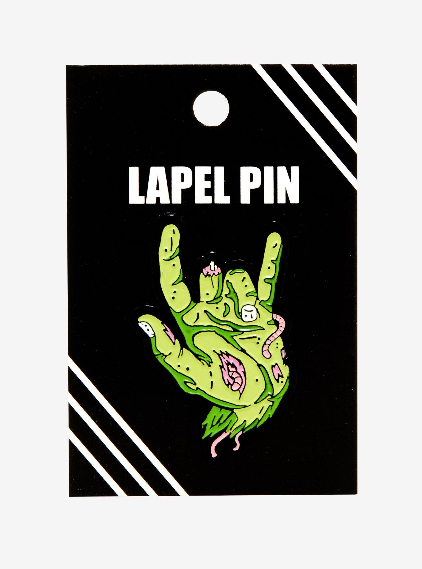 Rad Zombie Hand Enamel Pin, , alternate