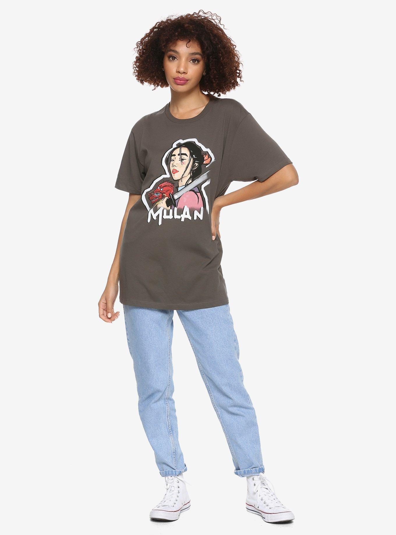 Plus Size Disney Princess Realistic Mulan Oversized T-Shirt, , hi-res
