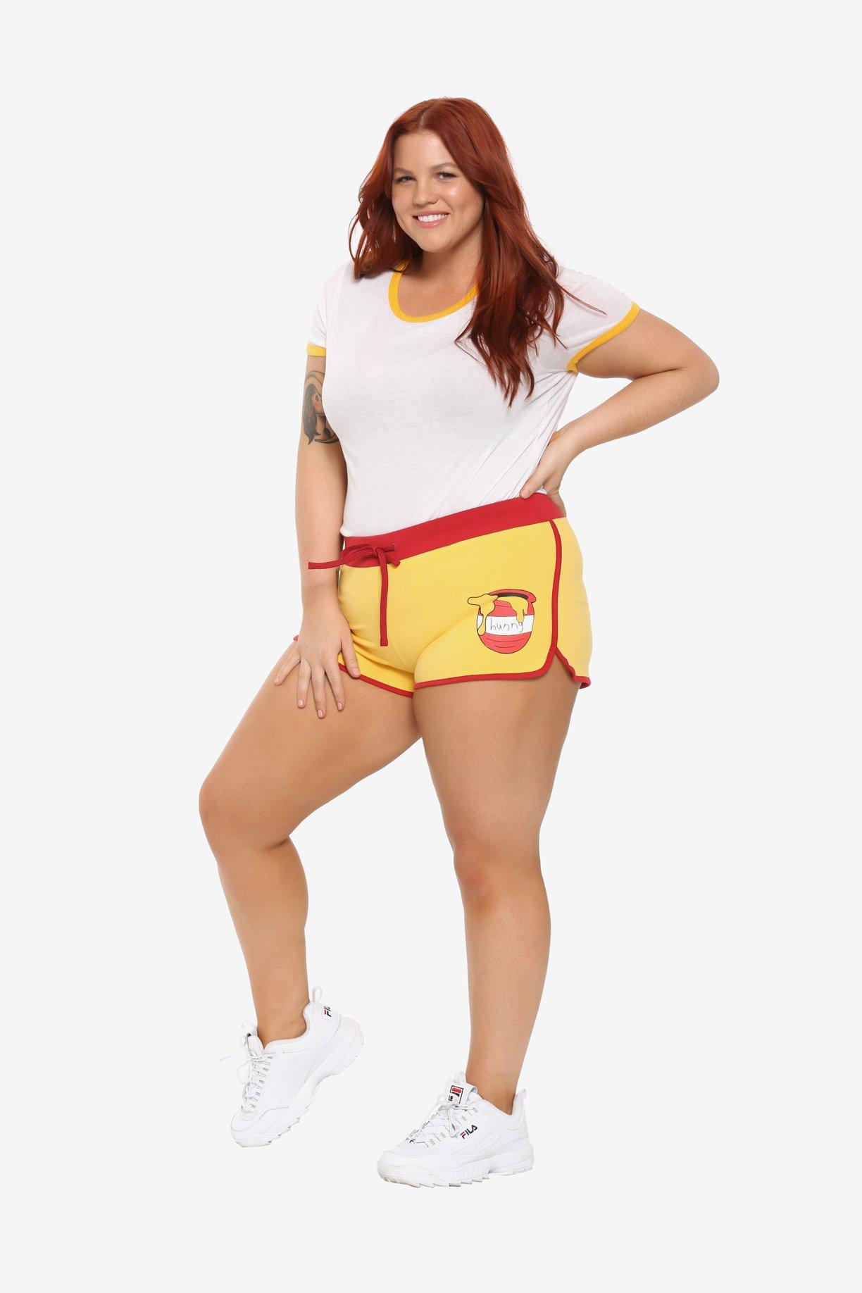 Disney Winnie The Pooh Girls Soft Shorts Plus Size, , alternate