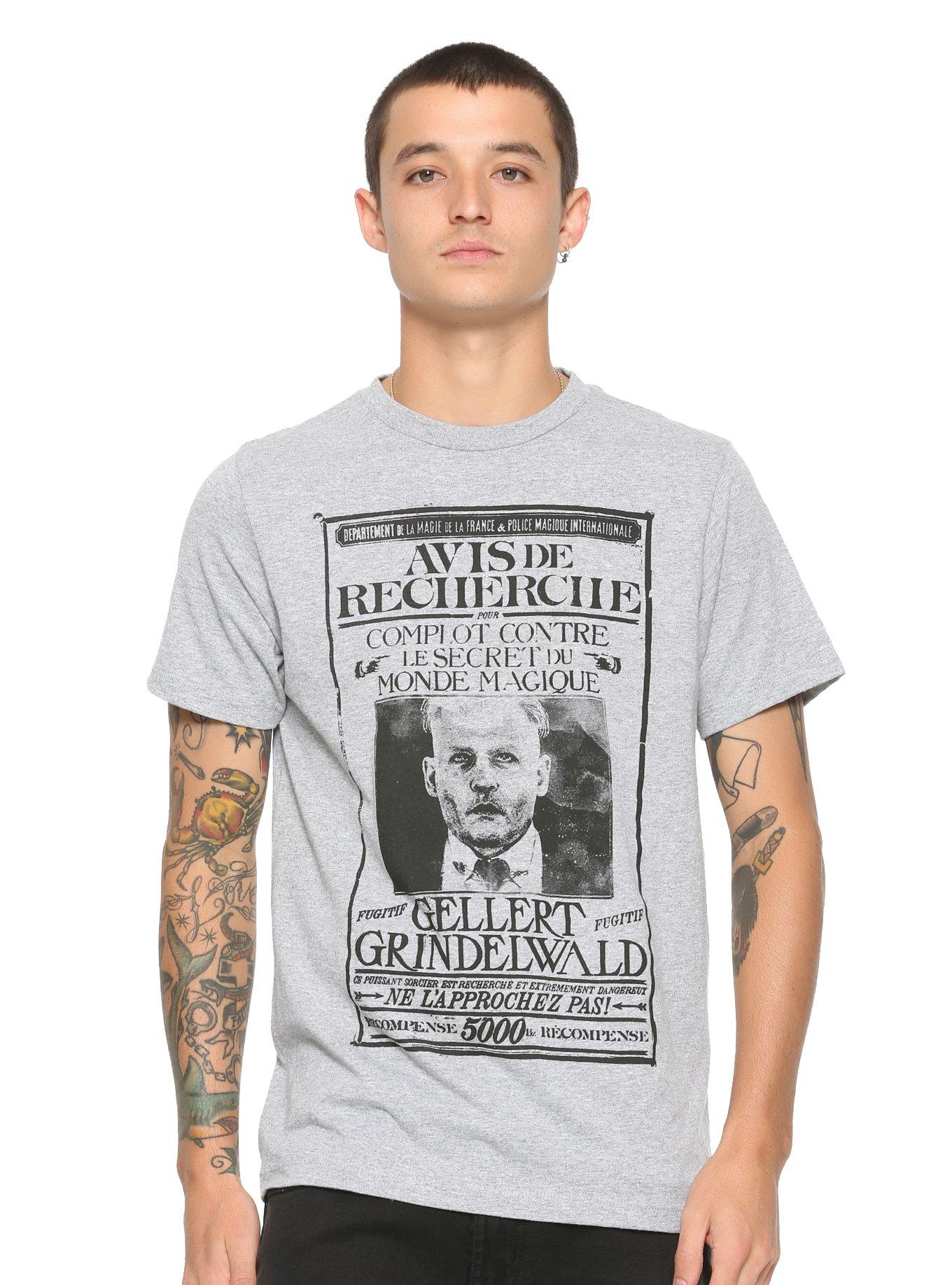 Fantastic Beasts: The Crimes Of Grindelwald Gellert Grindelwald Wanted Poster T-Shirt, , alternate