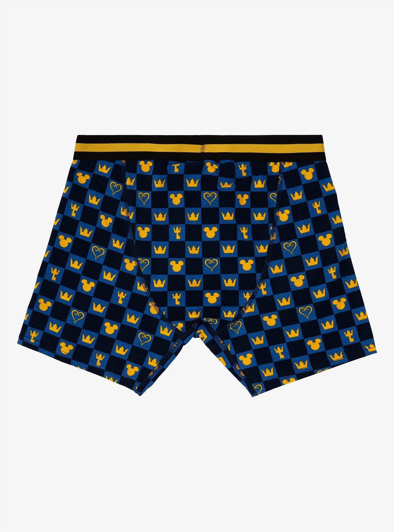 Disney Kingdom Hearts Checkered Icons Boxer Briefs - BoxLunch Exclusive, , alternate