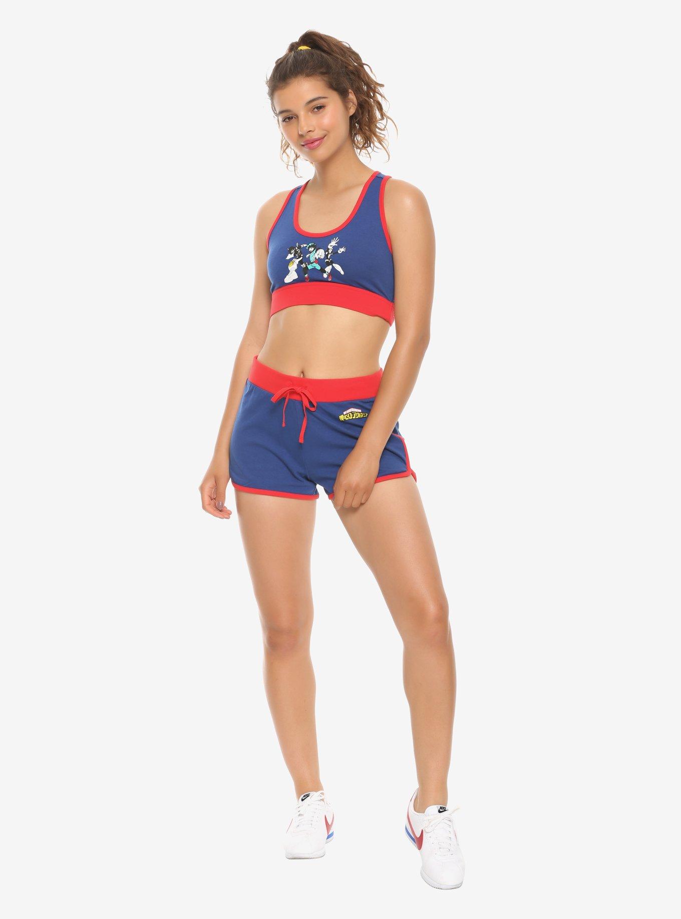 My Hero Academia Characters Low Impact Sports Bra, BLUE, alternate