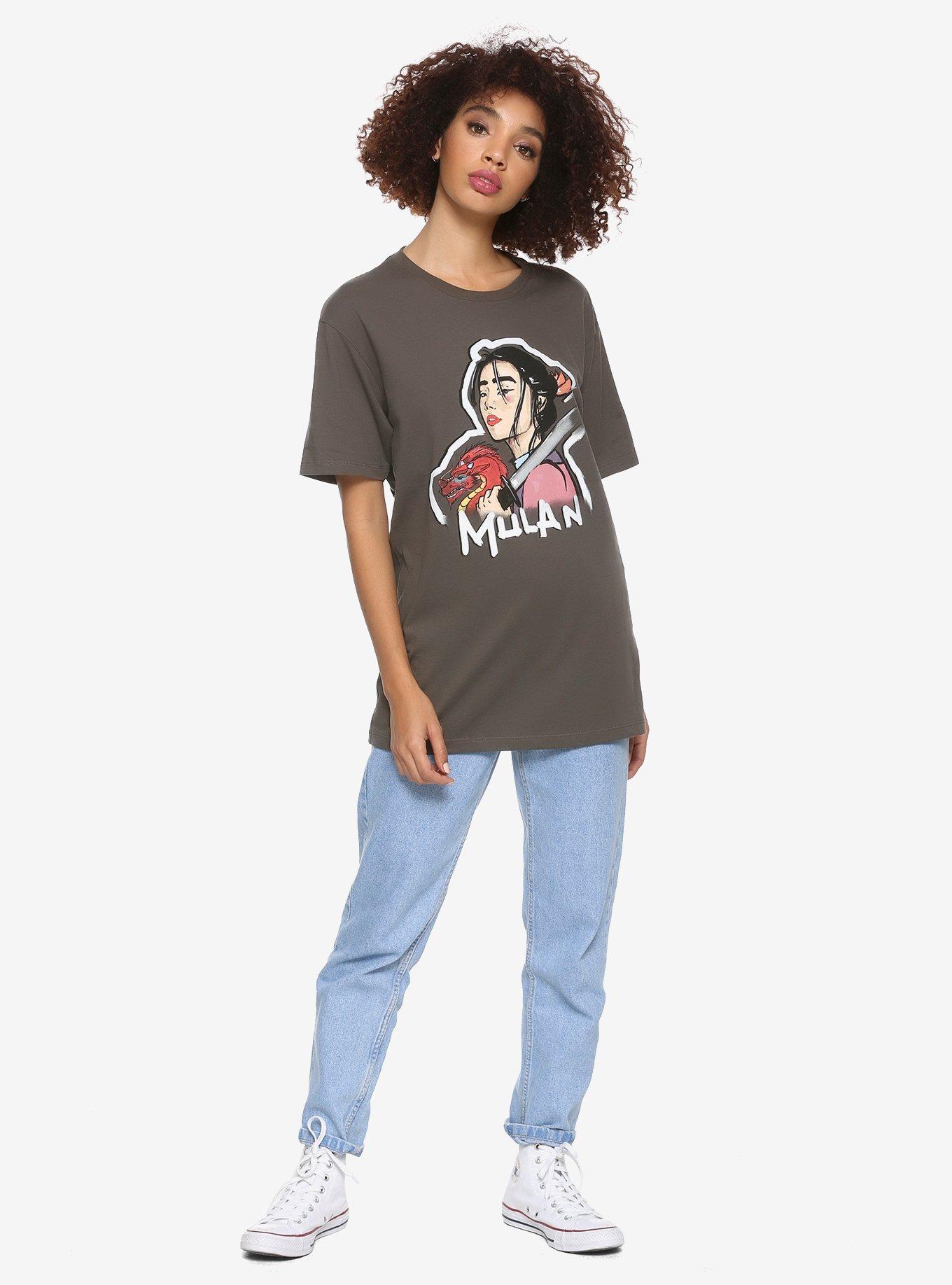 Disney Princess Realistic Mulan Girls Oversized T-Shirt, , alternate