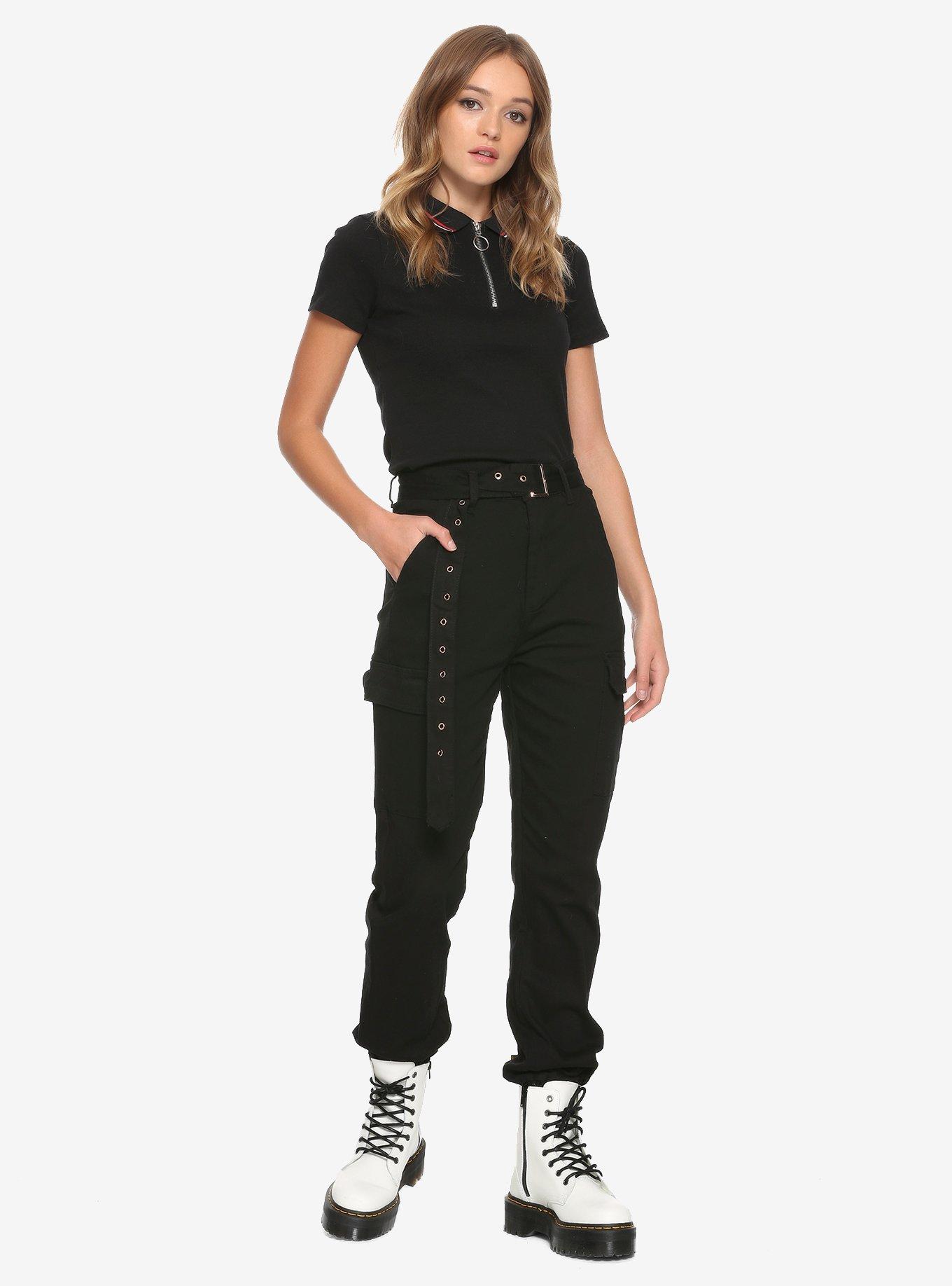 Almost Famous Buckle Cargo Girls Jogger Pants