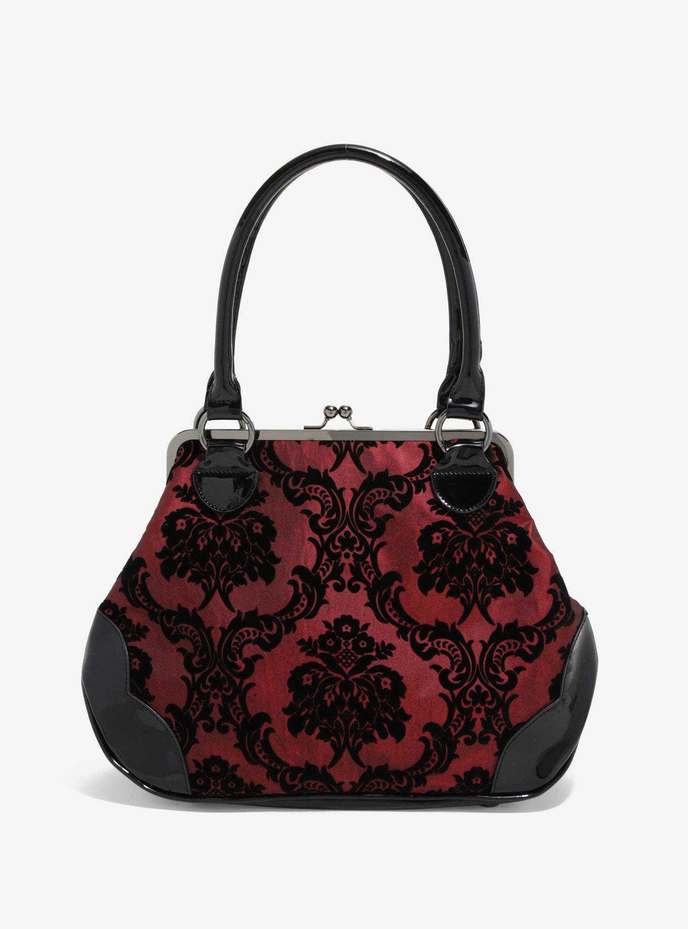 Rock Rebel Mistress Deep Red Damask Purse, , alternate