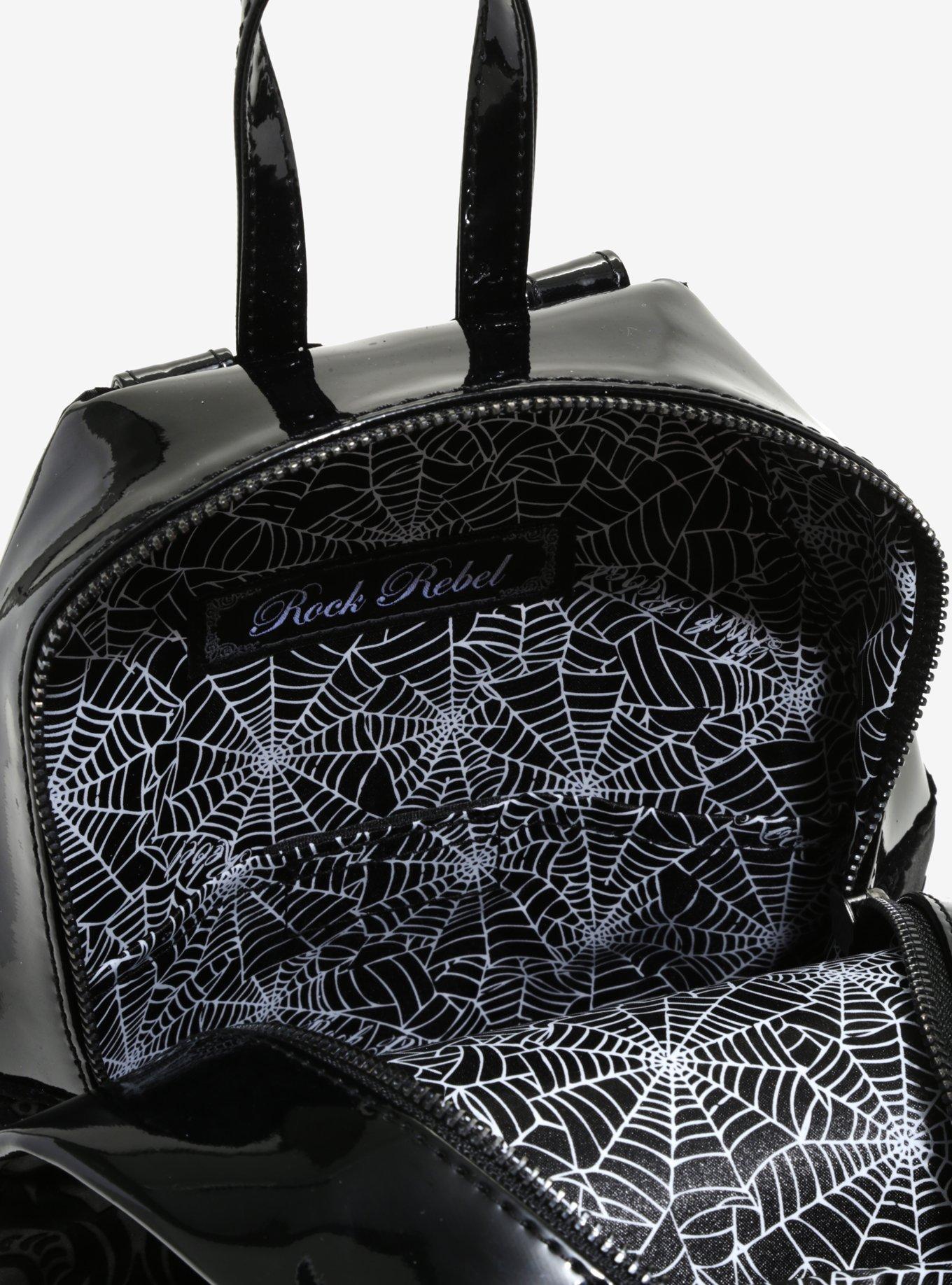 Rock Rebel Black Damask Coffin Backpack, , alternate