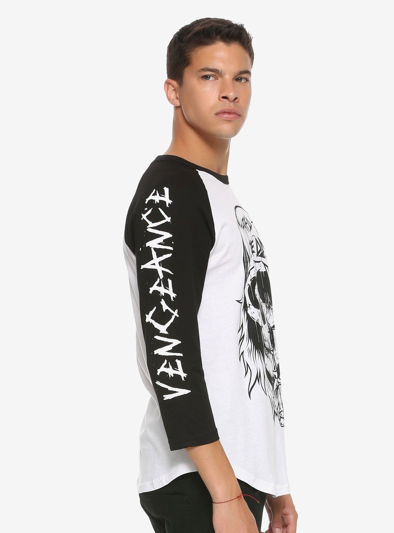 Vengeance University Shred 'Til You're Dead Skull Raglan, , alternate