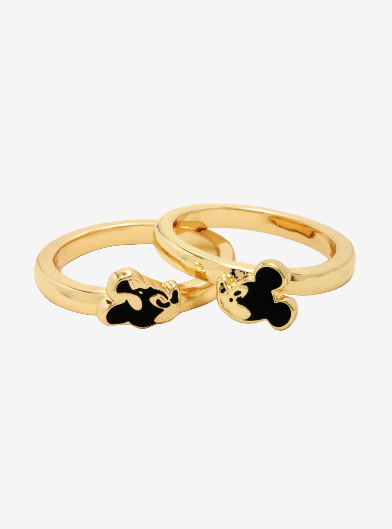 Dainty Mickey Mouse & Minnie Mouse Ring Set, , alternate