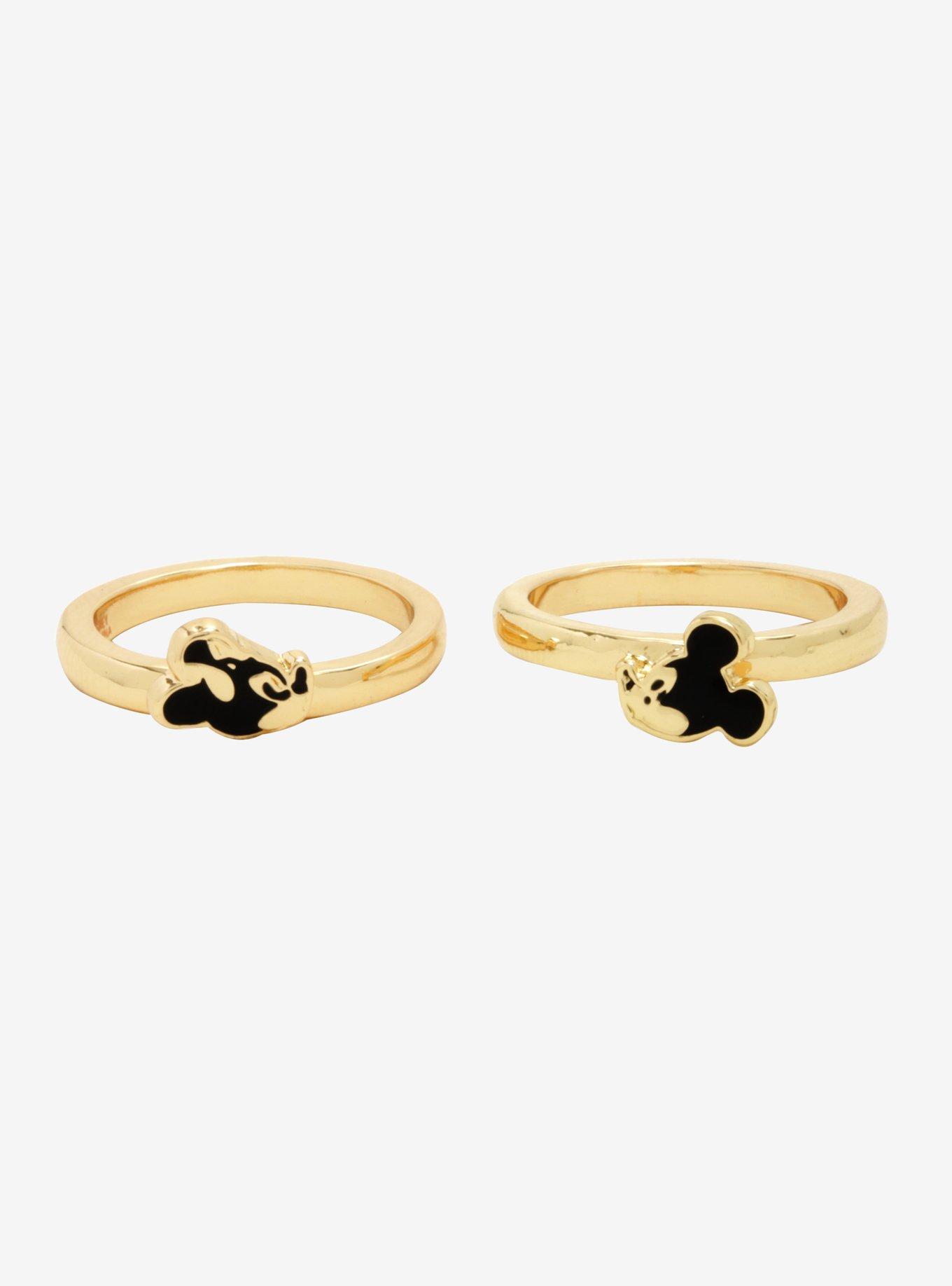 Dainty Mickey Mouse & Minnie Mouse Ring Set, , alternate