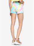 Pastel Tie-Dye Hi-Rise Skinny Shorts With Slits, , alternate