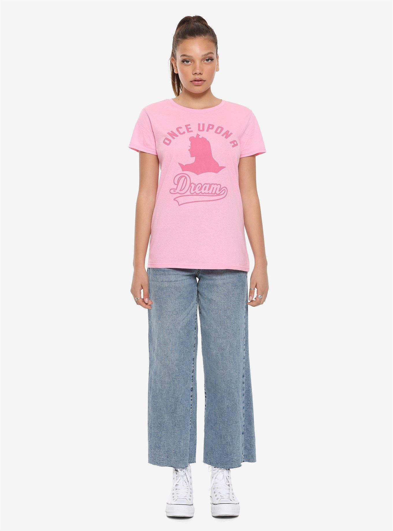 Disney Sleeping Beauty Aurora Varsity Girls T-Shirt, PINK, alternate