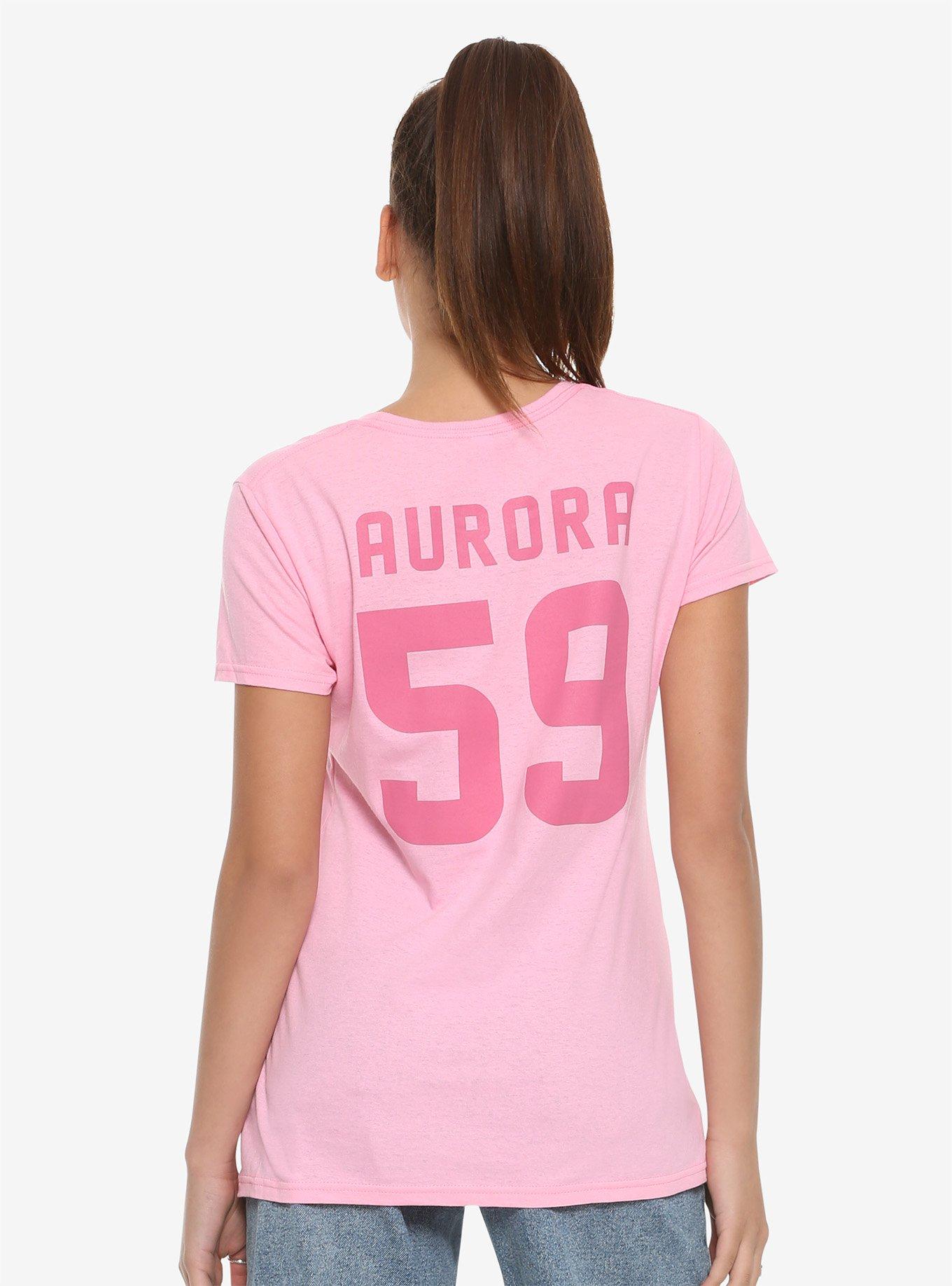 Disney Sleeping Beauty Aurora Varsity Girls T-Shirt, PINK, alternate