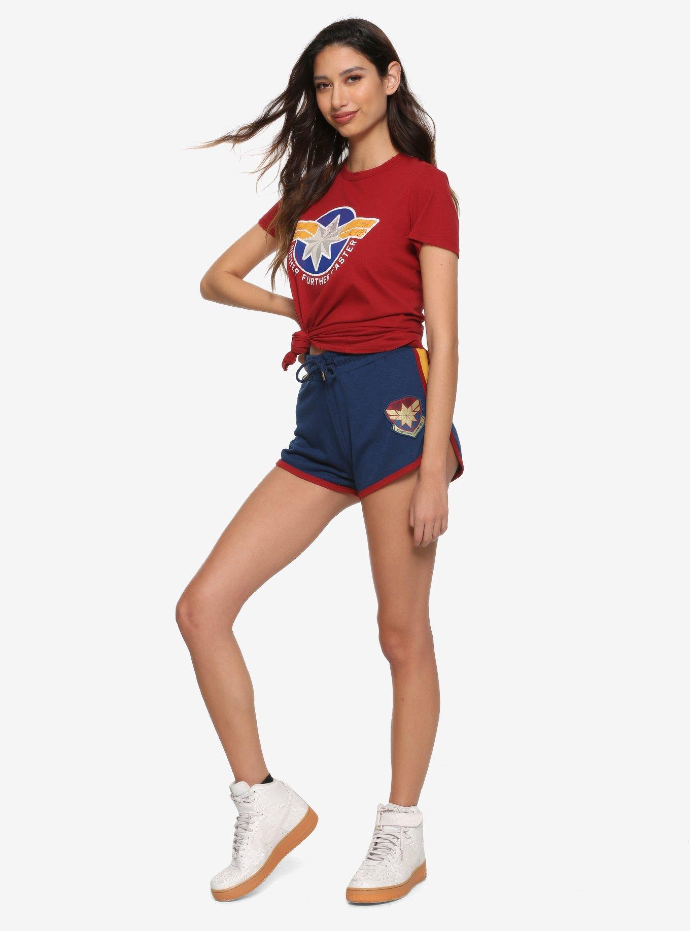 Her Universe Marvel Captain Marvel Girls Soft Shorts, , alternate