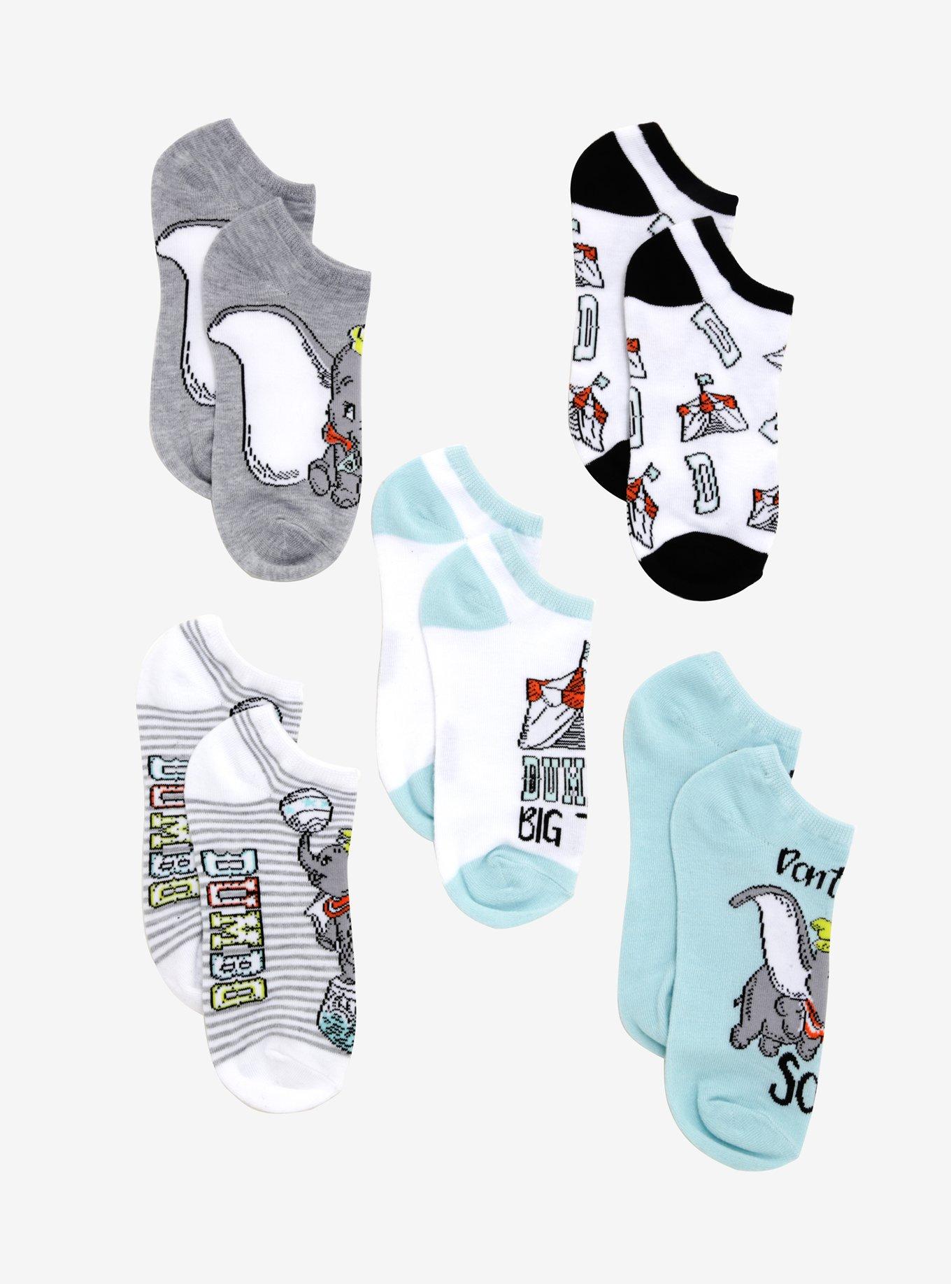Disney Dumbo Circus No-Show Socks 5 Pair, , alternate