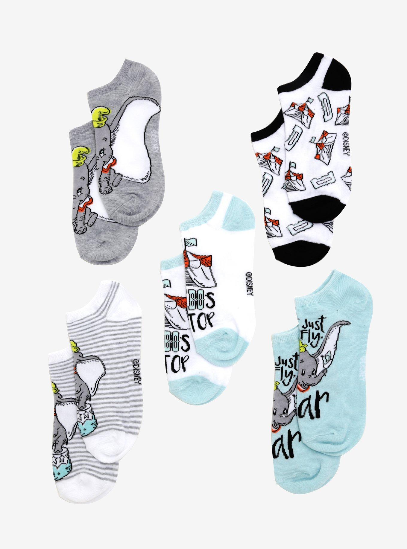 Disney Dumbo Circus No-Show Socks 5 Pair, , alternate