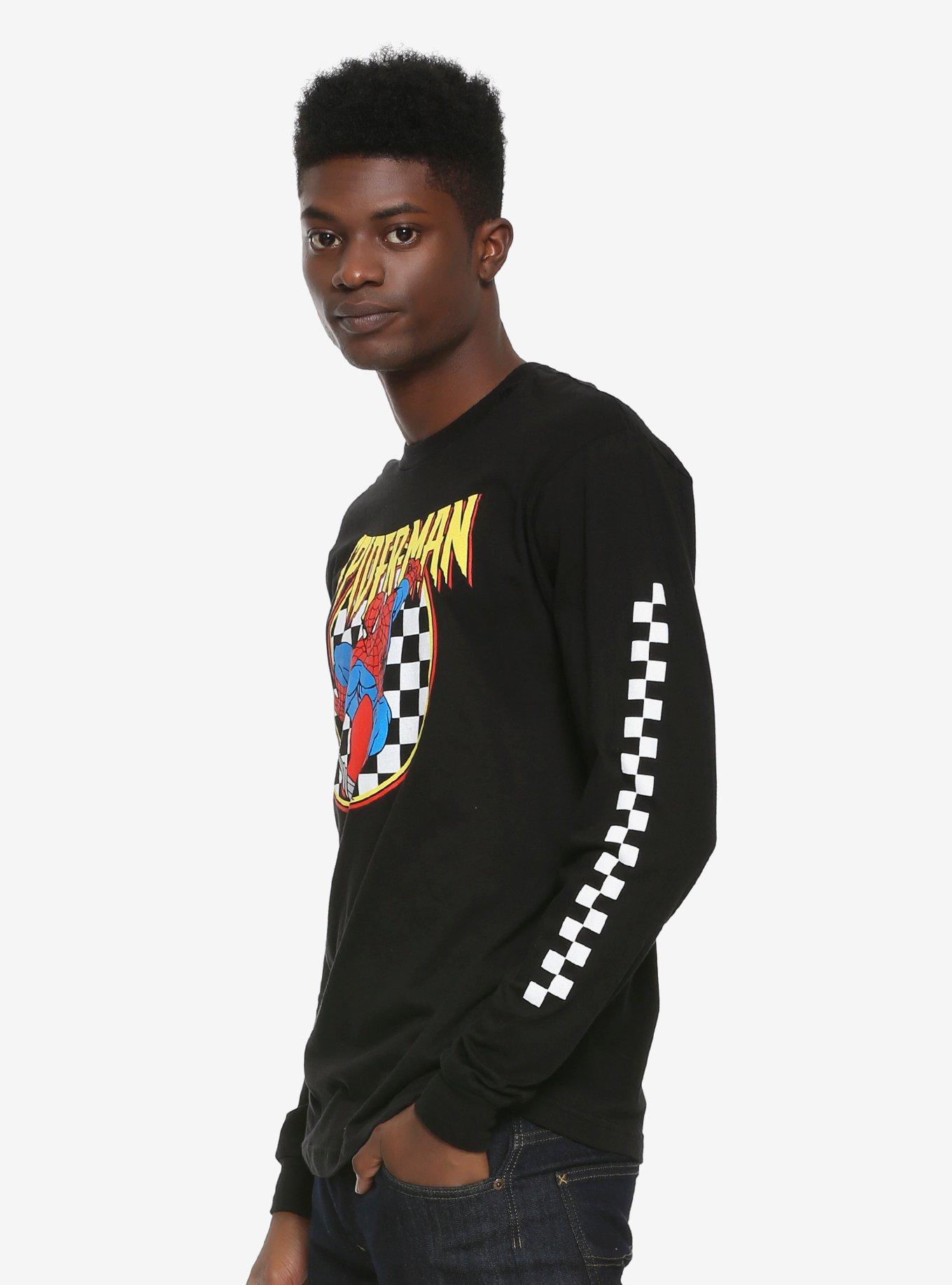 Marvel Spider-Man Checkered Long Sleeve T-Shirt - BoxLunch Exclusive, , alternate