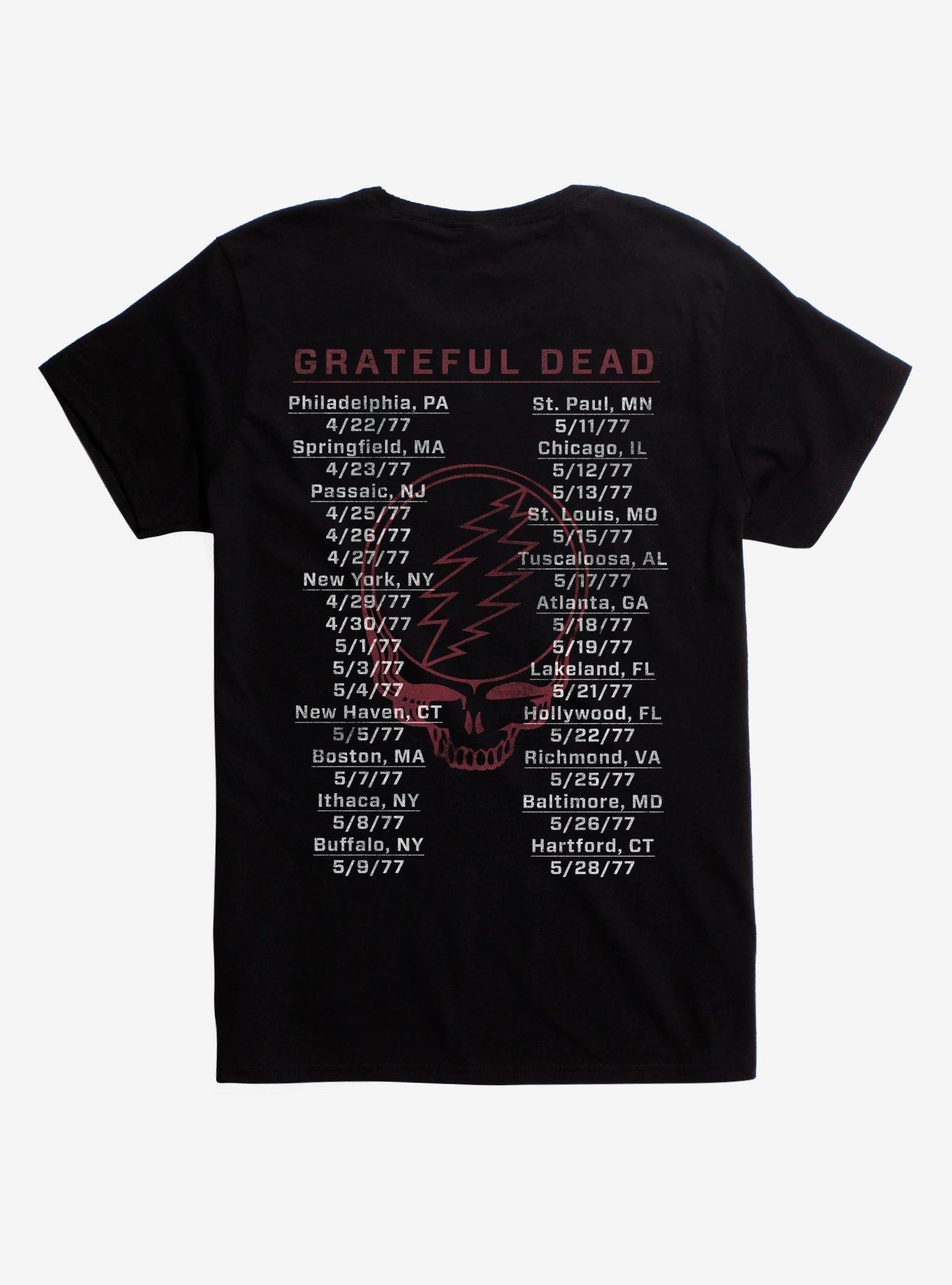 Grateful Dead Spring Tour 1977 T-Shirt, BLACK, alternate