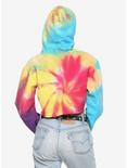 Rainbow Tie-Dye Girls Crop Hoodie, , alternate