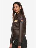 Marvel Captain Marvel Cosplay Faux Leather Aviator Jacket, , alternate