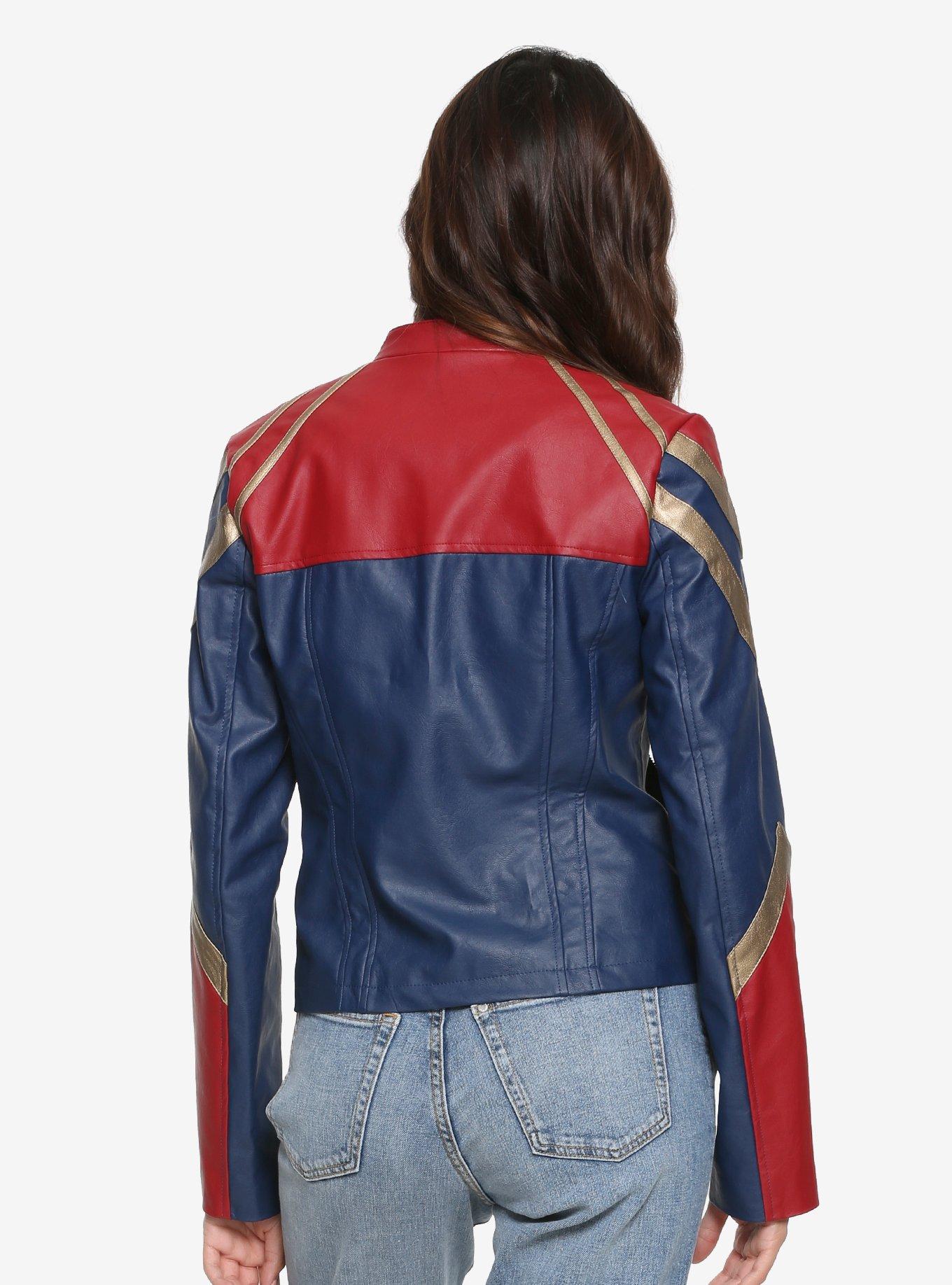 Marvel Captain Marvel Star Faux Leather Jacket, , alternate