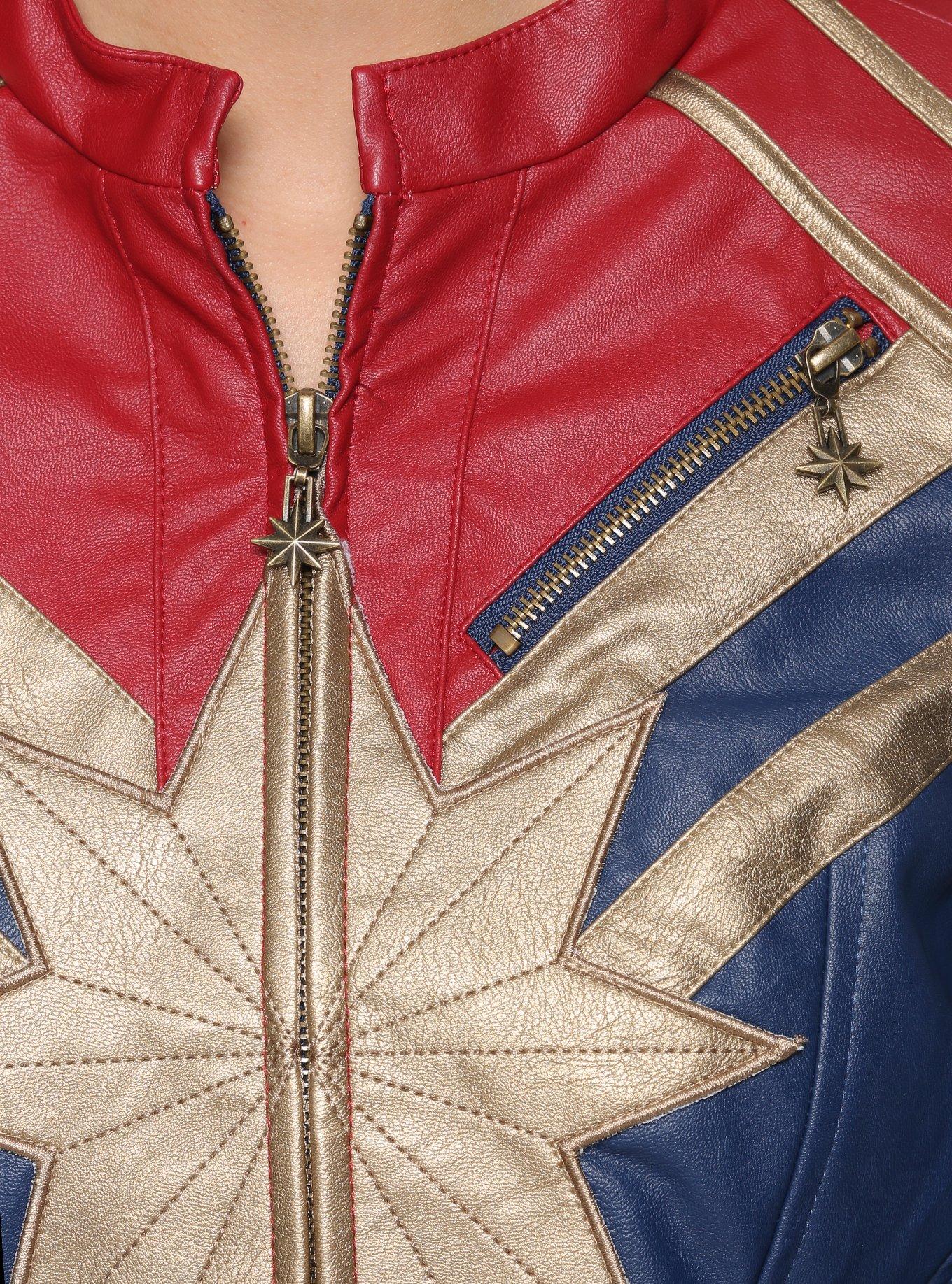 Marvel Captain Marvel Star Faux Leather Jacket, , alternate