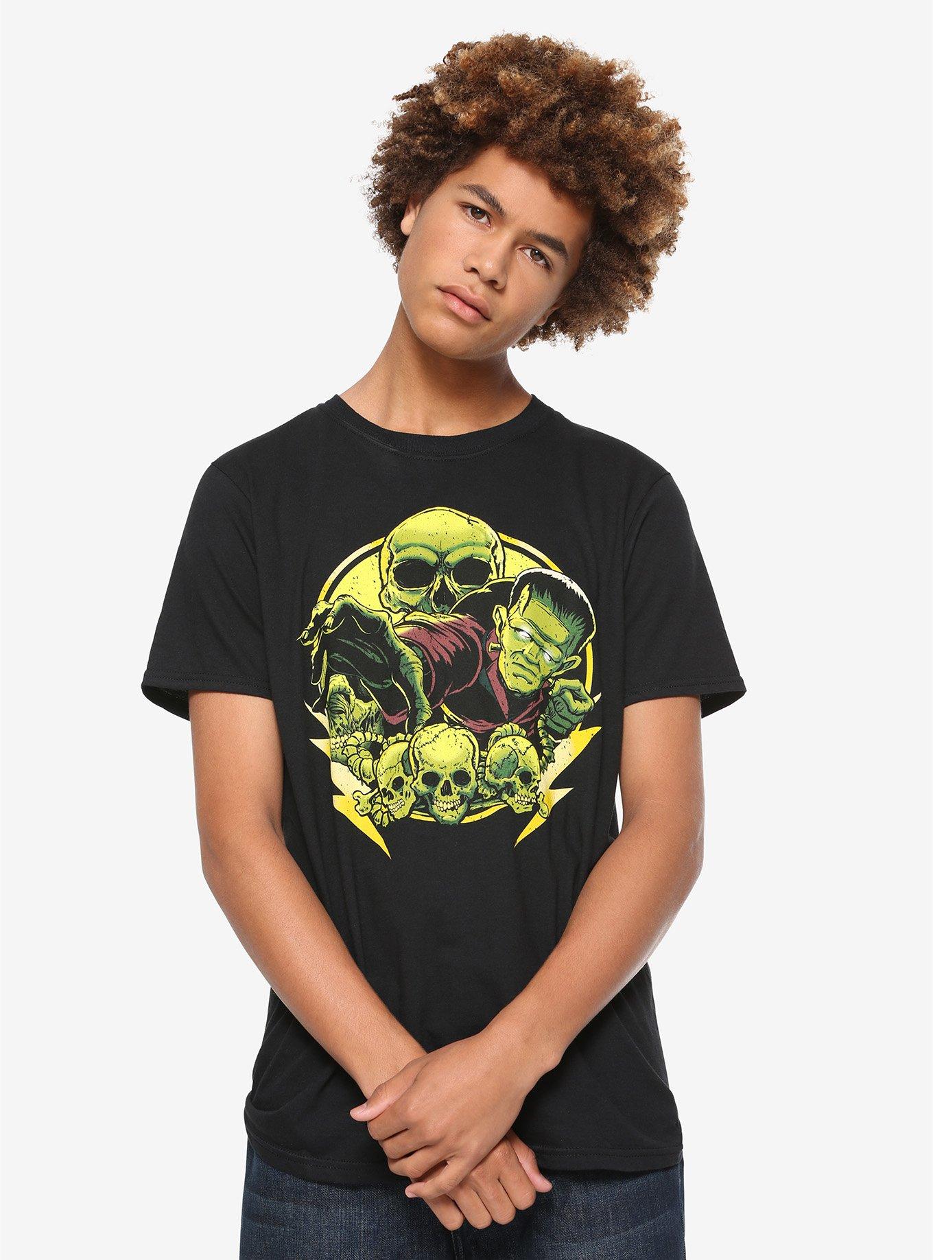 Universal Monsters Frankenstein Metal T-Shirt Hot Topic Exclusive, , alternate
