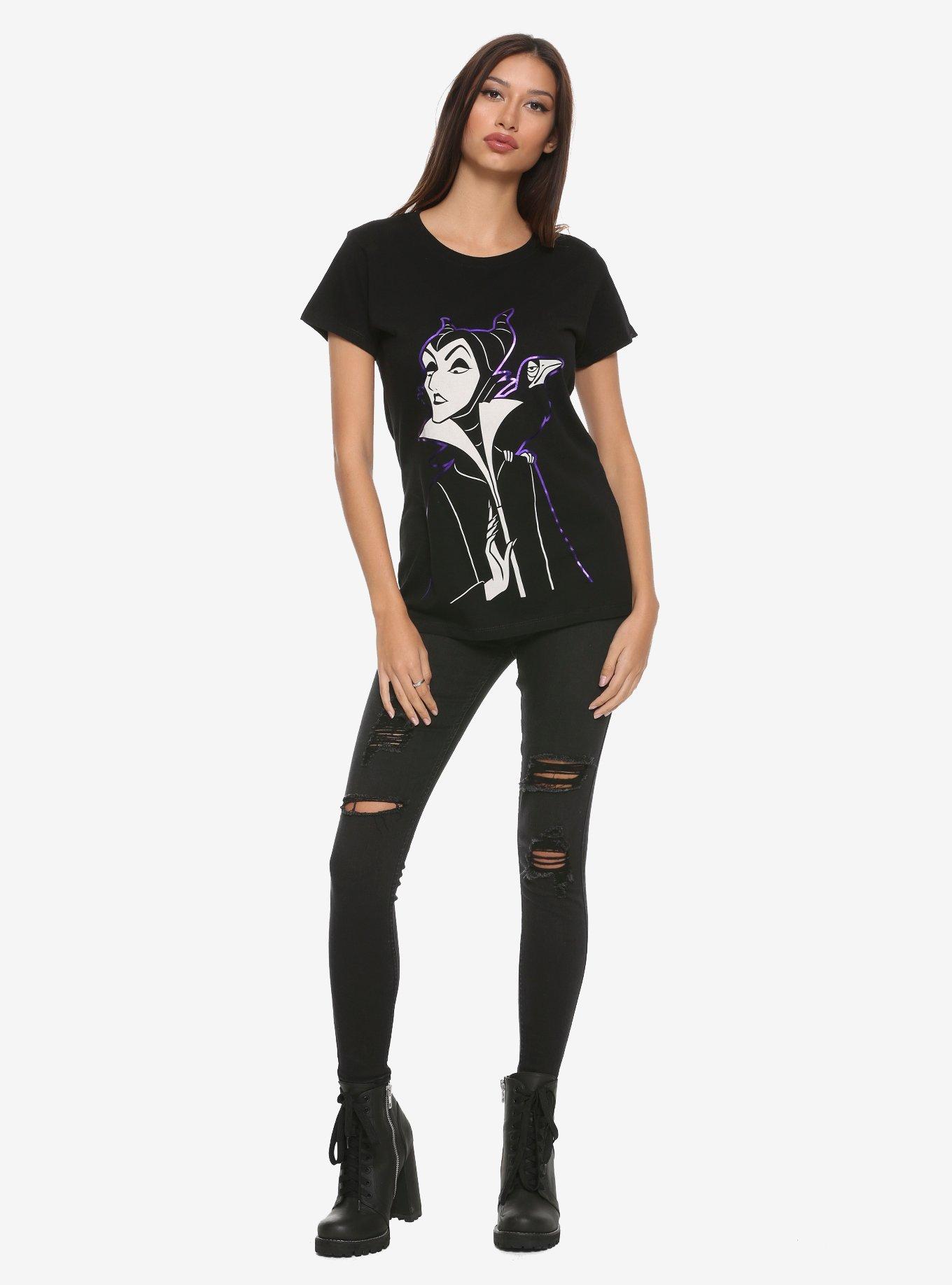 Disney Villains Maleficent Purple Foil Girls T-Shirt, , alternate