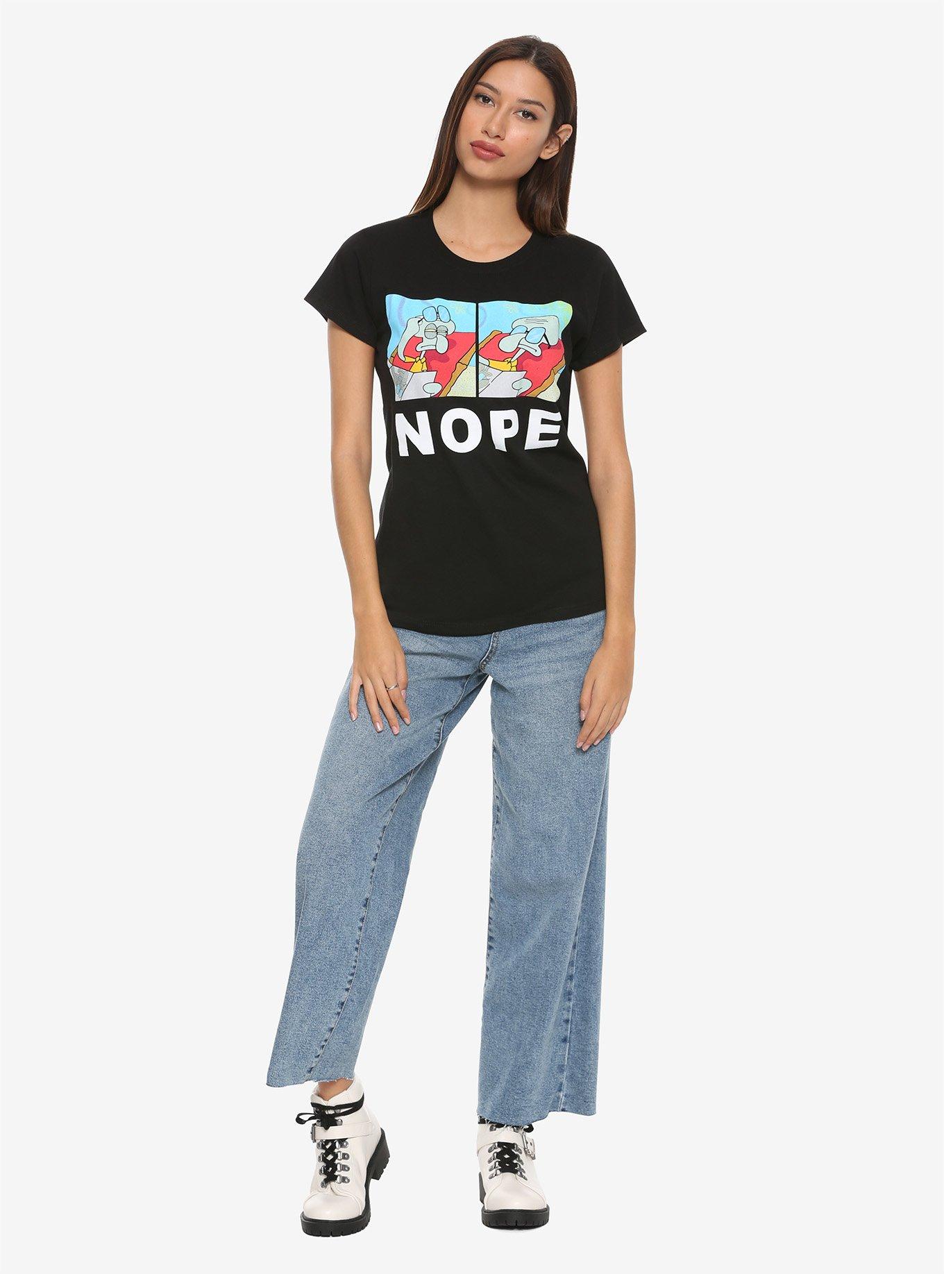SpongeBob SquarePants Nope Squidward Girls T-Shirt, , alternate