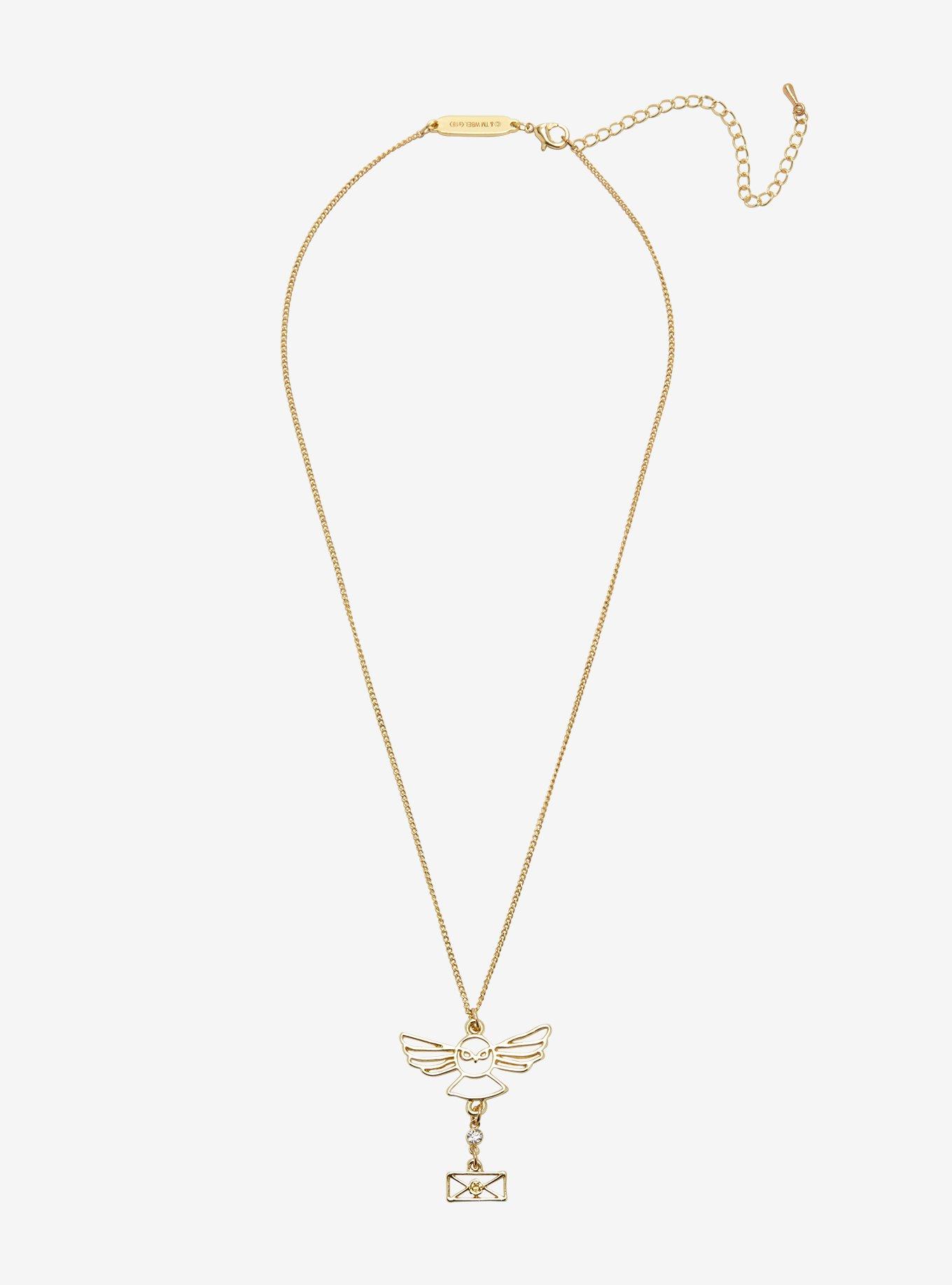 Harry Potter Owl Letter Outline Pendant Necklace, , alternate
