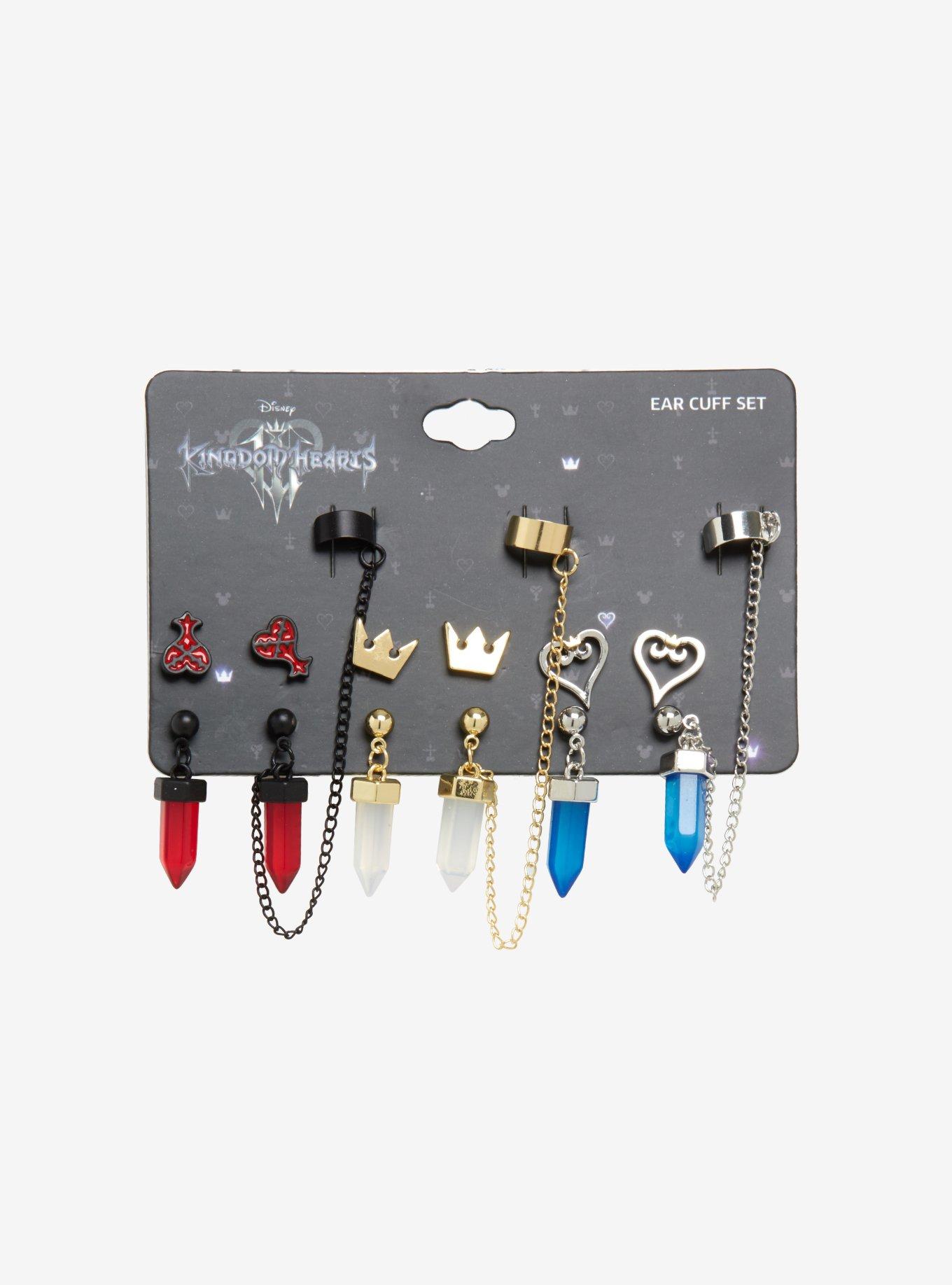Disney Kingdom Hearts Symbols Cuff Earring Set, , alternate