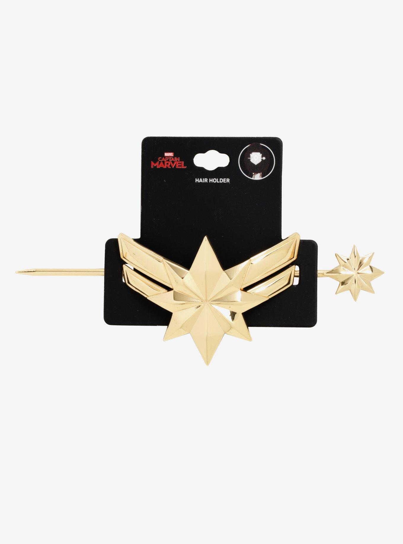 Marvel Captain Marvel Logo Bun Pin, , alternate