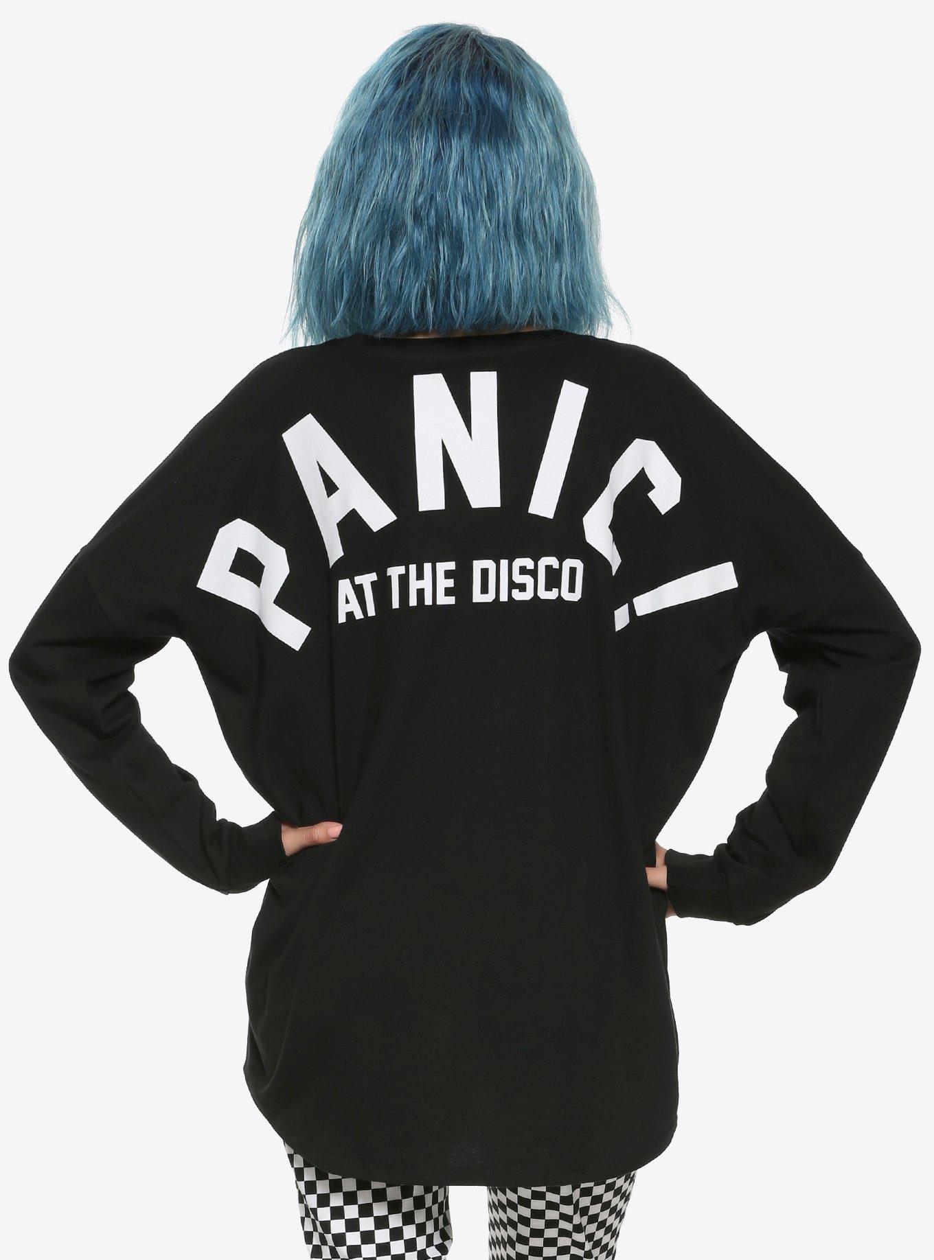 Panic! At The Disco Logo Girls Long-Sleeve Athletic T-Shirt, BLACK, alternate