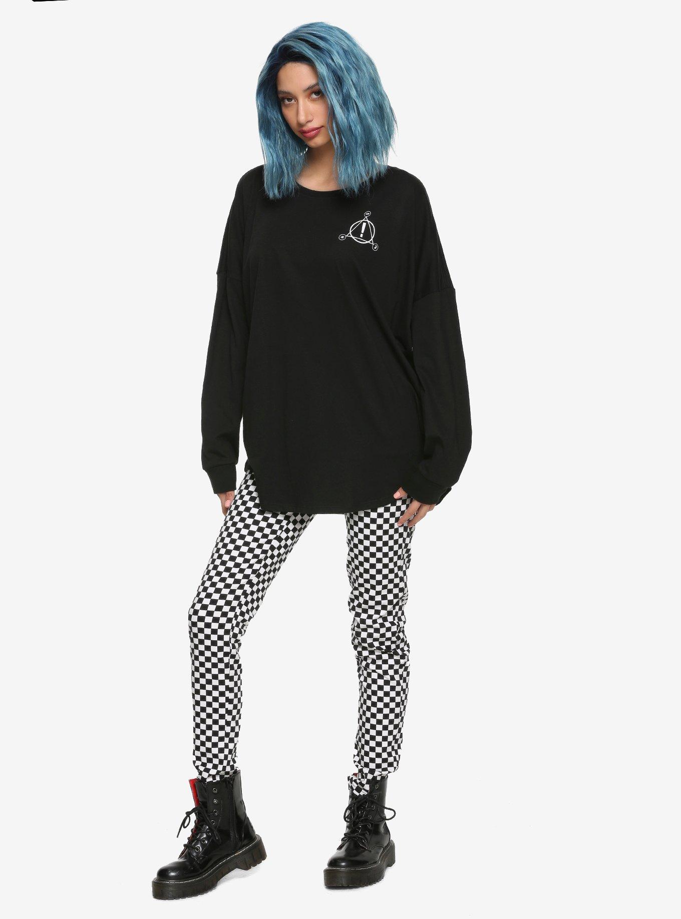 Panic! At The Disco Logo Girls Long-Sleeve Athletic T-Shirt, BLACK, alternate
