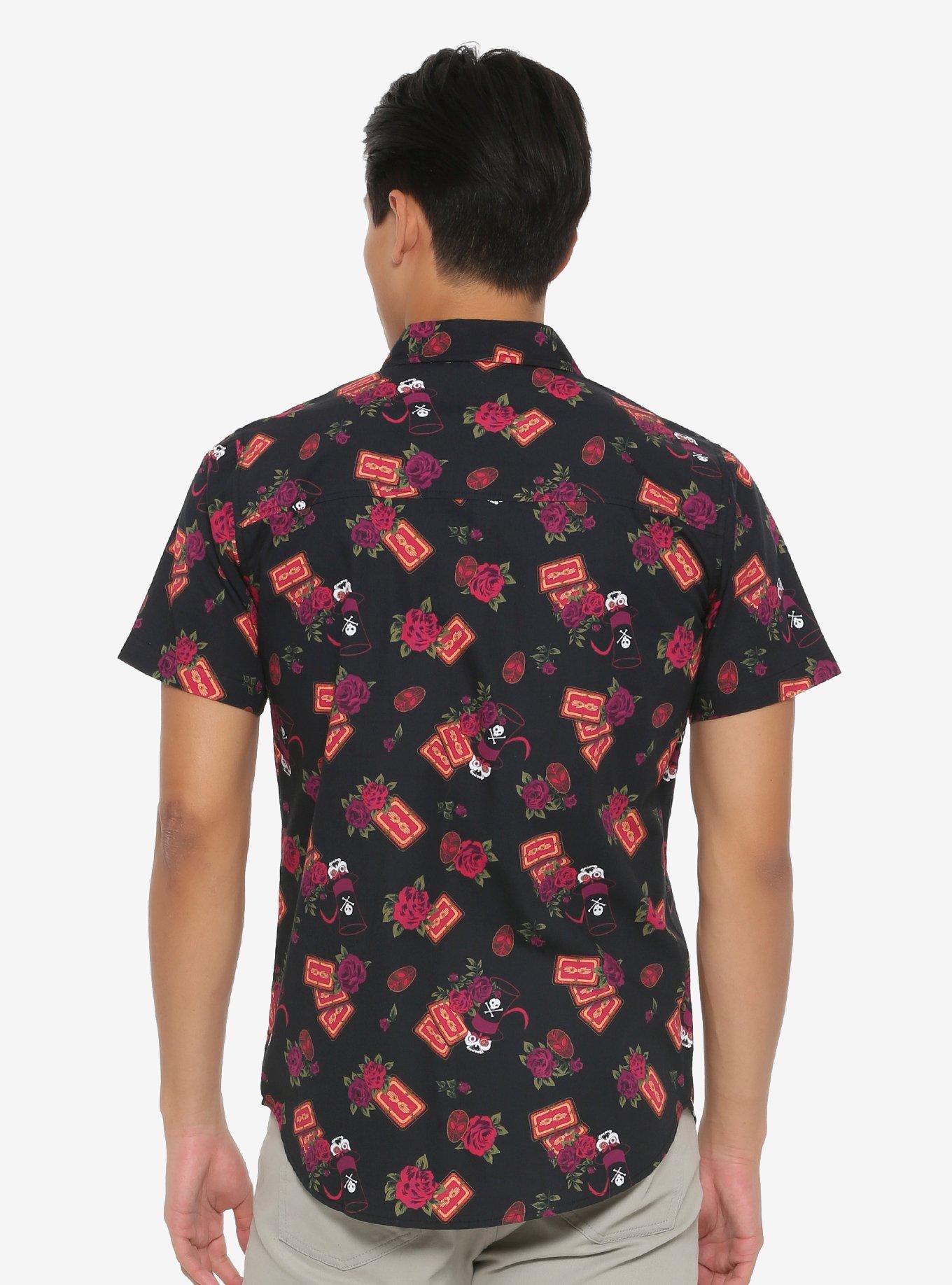 Disney The Princess And The Frog Floral Card Woven Button-Up - BoxLunch Exclusive, , alternate