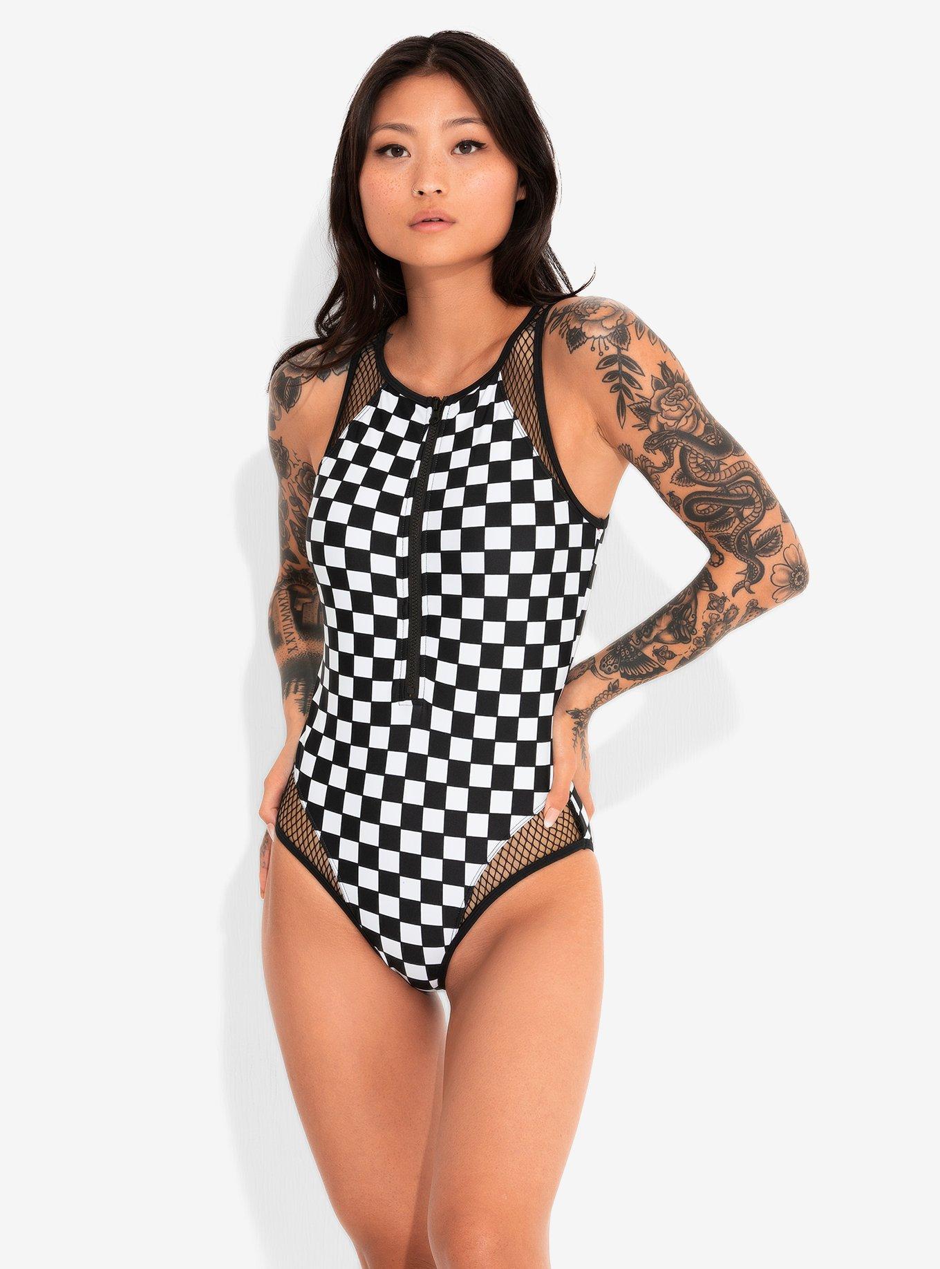 Hot topic store checkered swimsuit