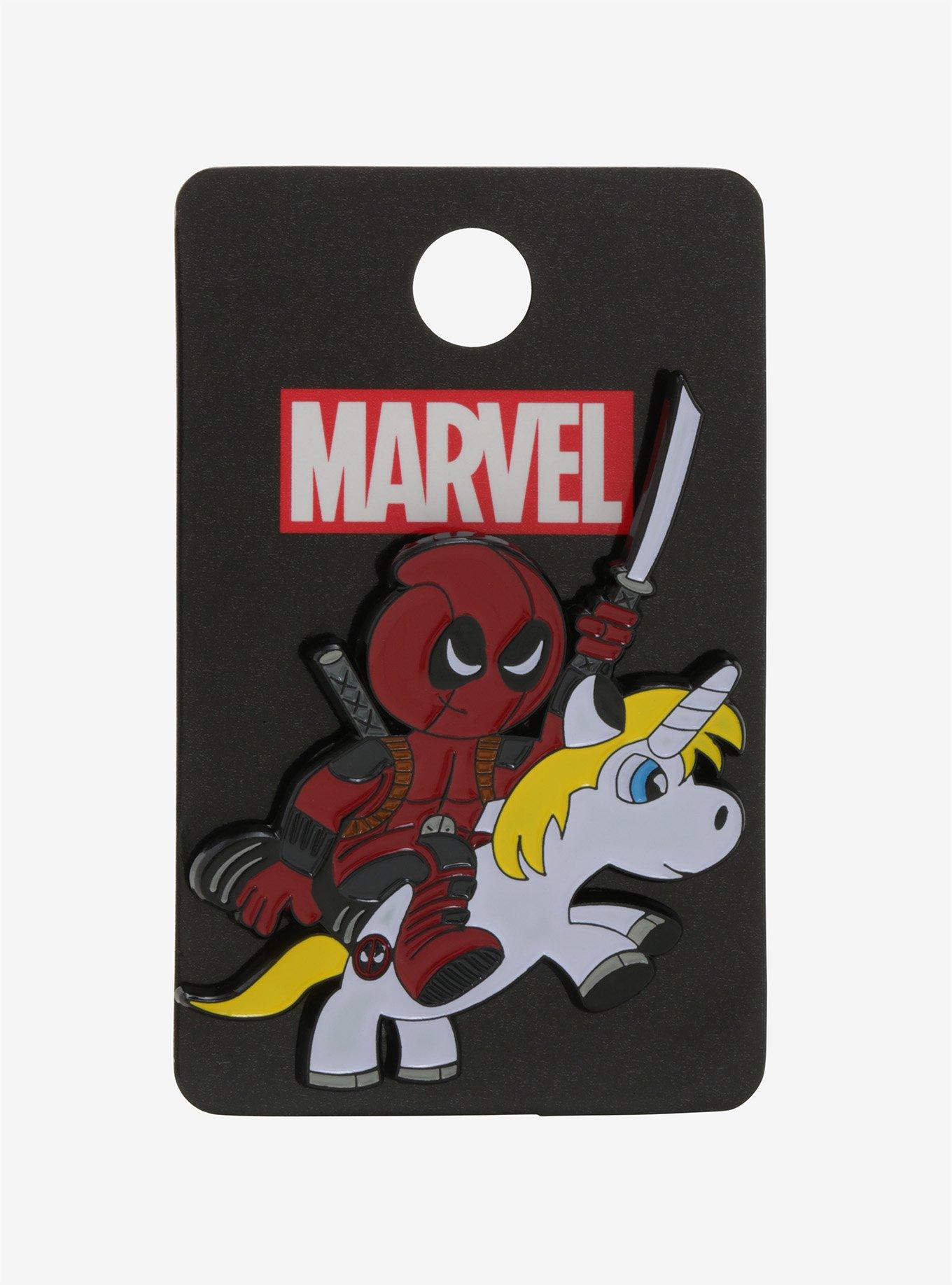 Marvel Deadpool Cartoon Unicorn Enamel Pin, , alternate