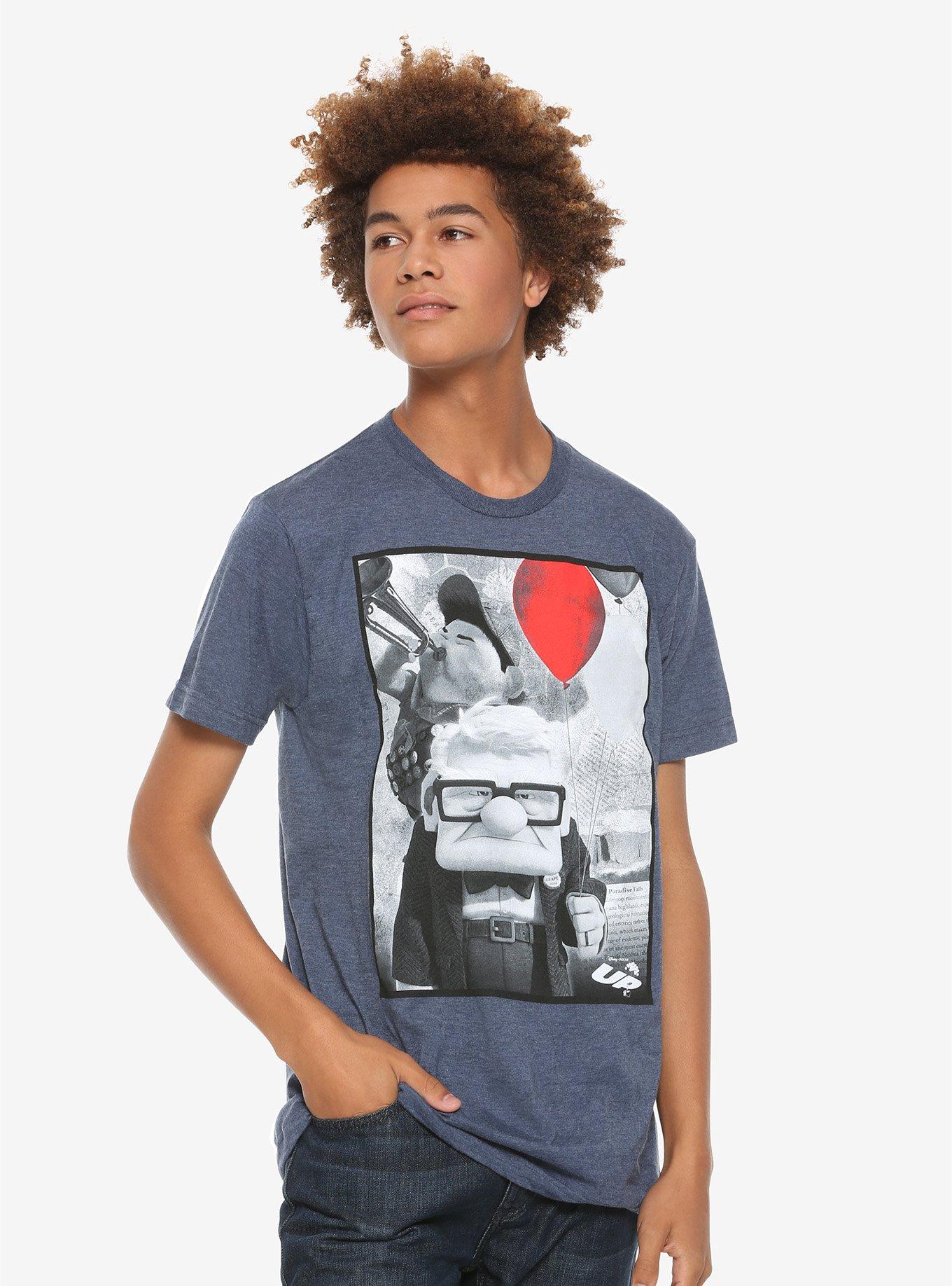 Disney Pixar Up Balloon Photo T-Shirt, BLUE HEATHER  NAVY, alternate