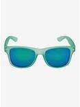 Frosted Green Retro Sunglasses, , alternate