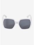 White Square Oversized Plastic Sunglasses, , alternate