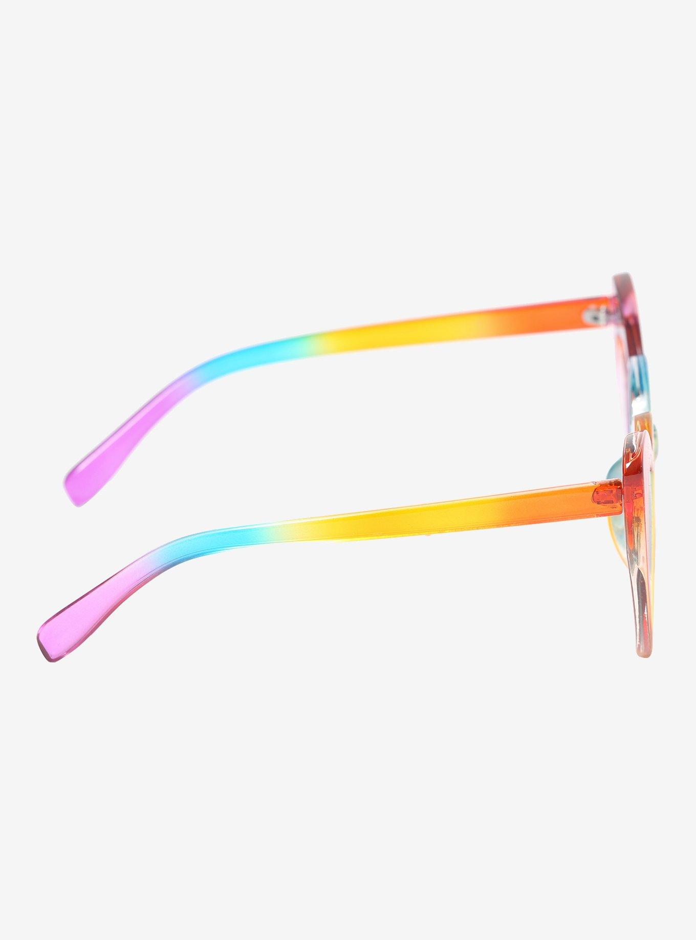 Rainbow Oversized Extreme Hearts Sunglasses, , alternate