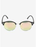 Matte Black Half Rim Sunglasses, , alternate