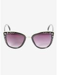 CZ Gem Black Cat Eye Sunglasses, , alternate