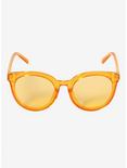 Translucent Orange Retro Sunglasses, , alternate