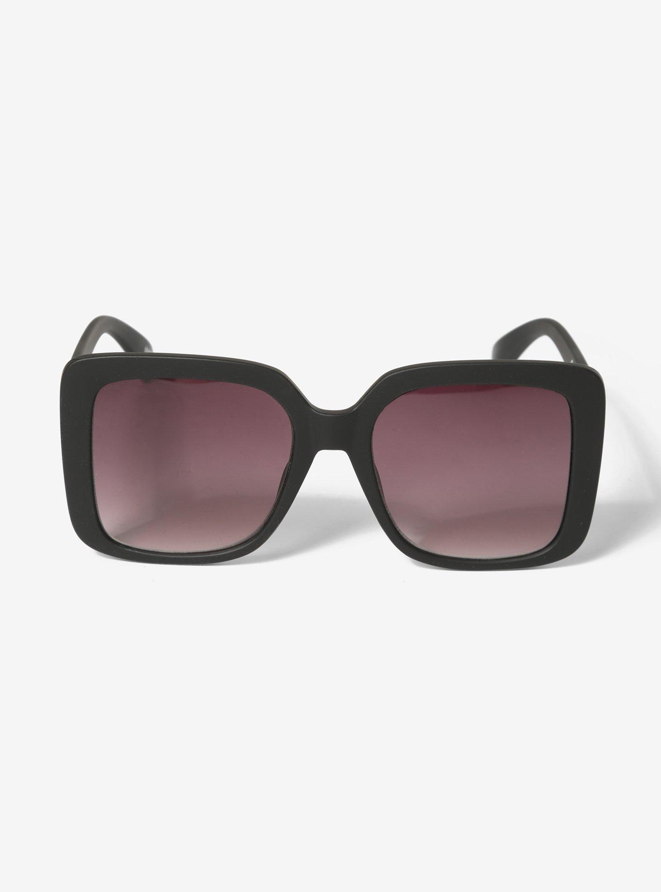 Black Oversized Square Sunglasses, , alternate